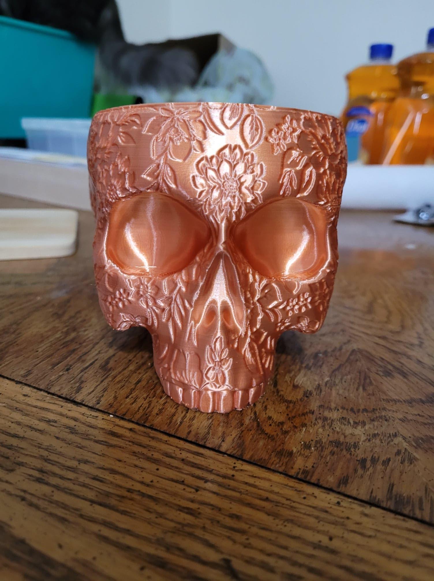 Floral Skull Planter 3d model