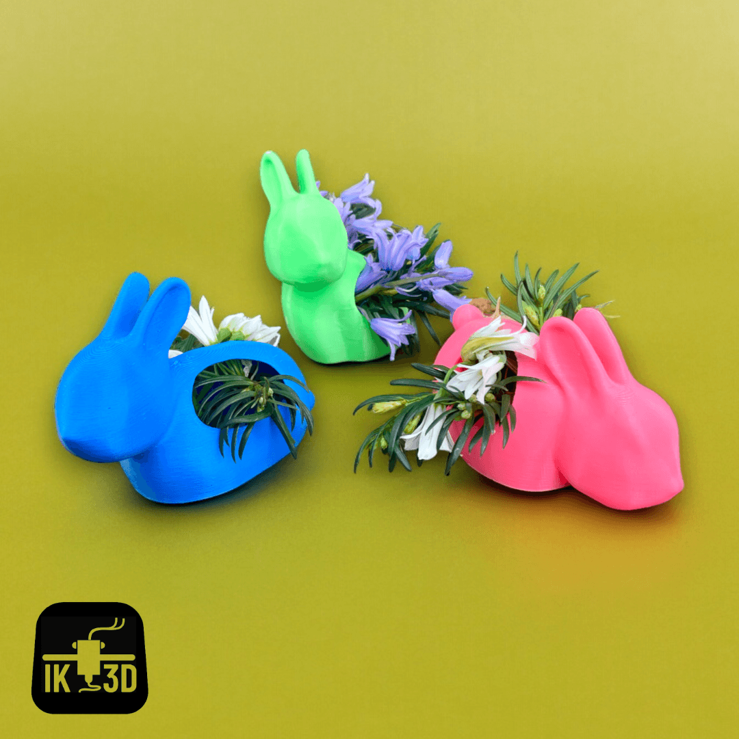 Cute Bunny Planters Set of 3 3d model