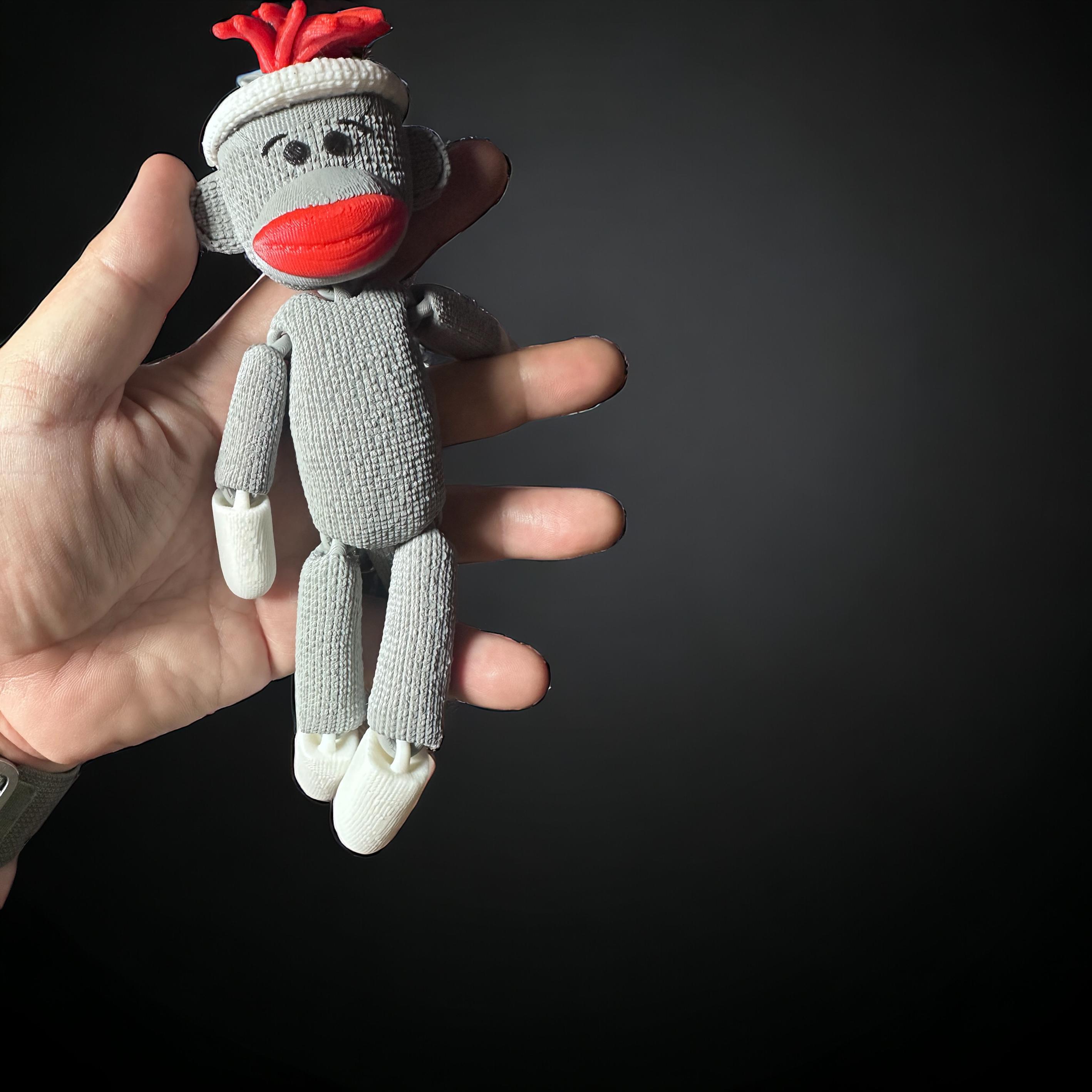 SOCK MONKEY - Articulating, Print in Place, pre painted 3d model
