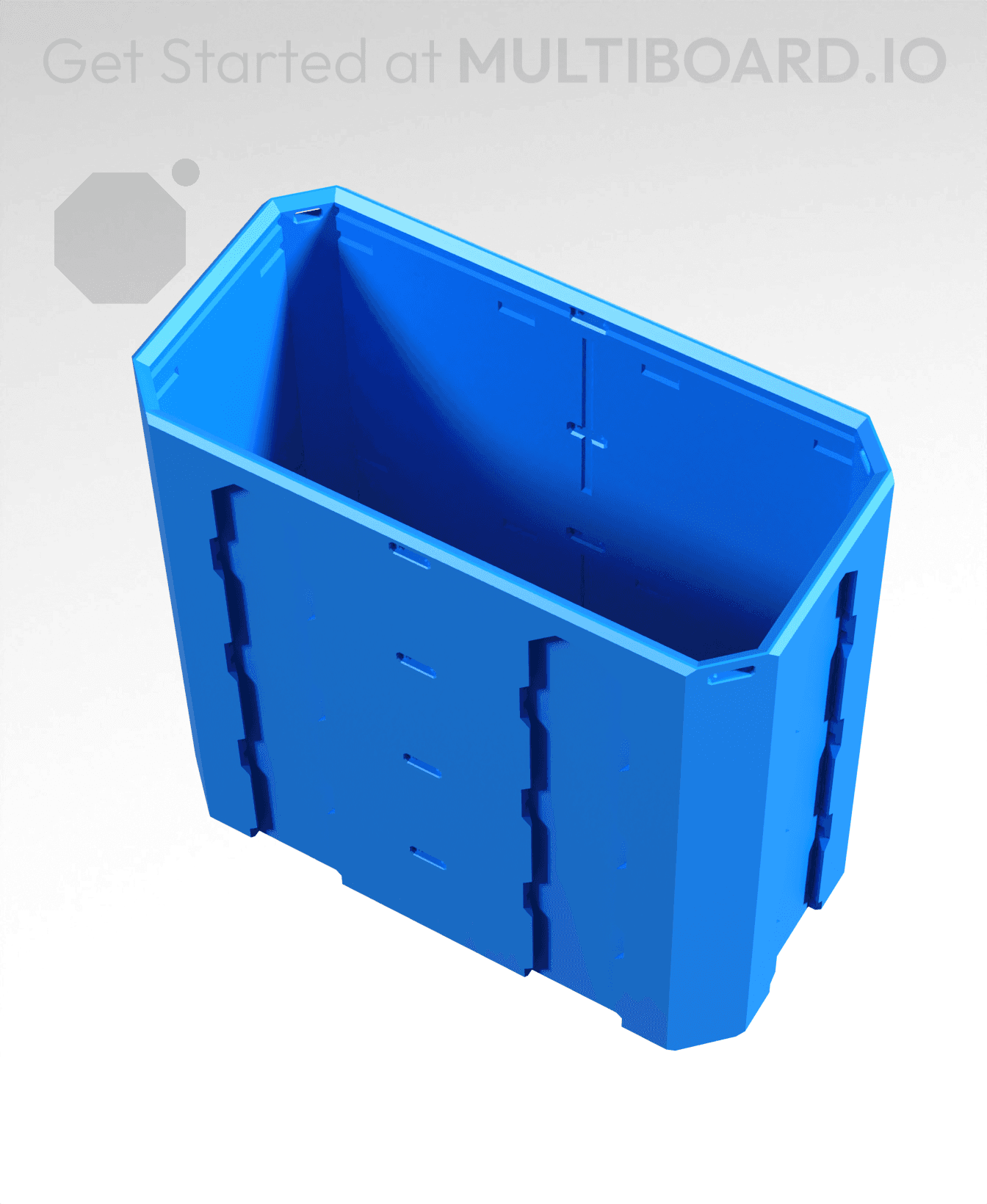 2x1x2 - Topped Multipoint Rail - Pop-In Bin Extension 3d model