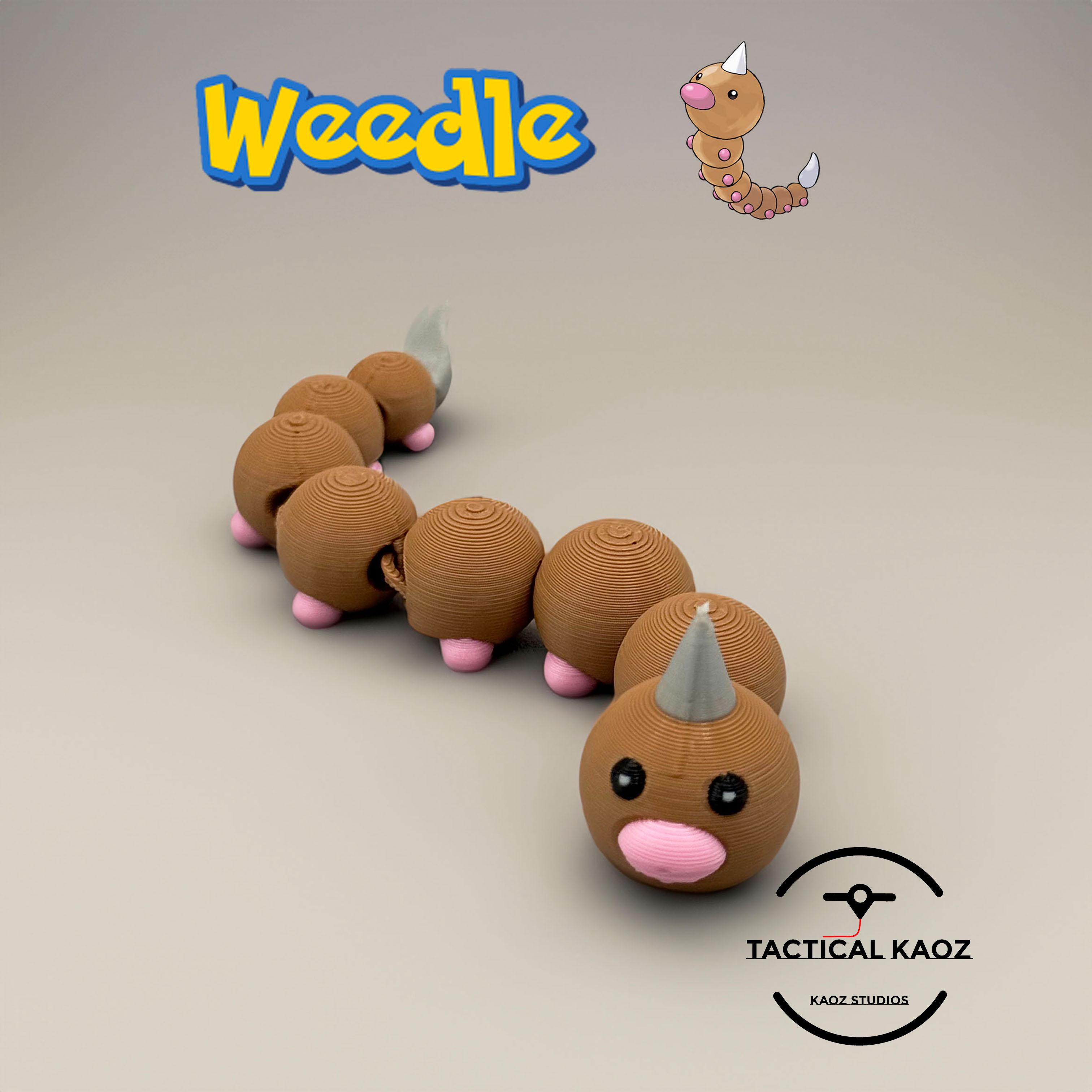 Weedle Pokemon Articulating Flexy - Flexi - Print in Place 3d model