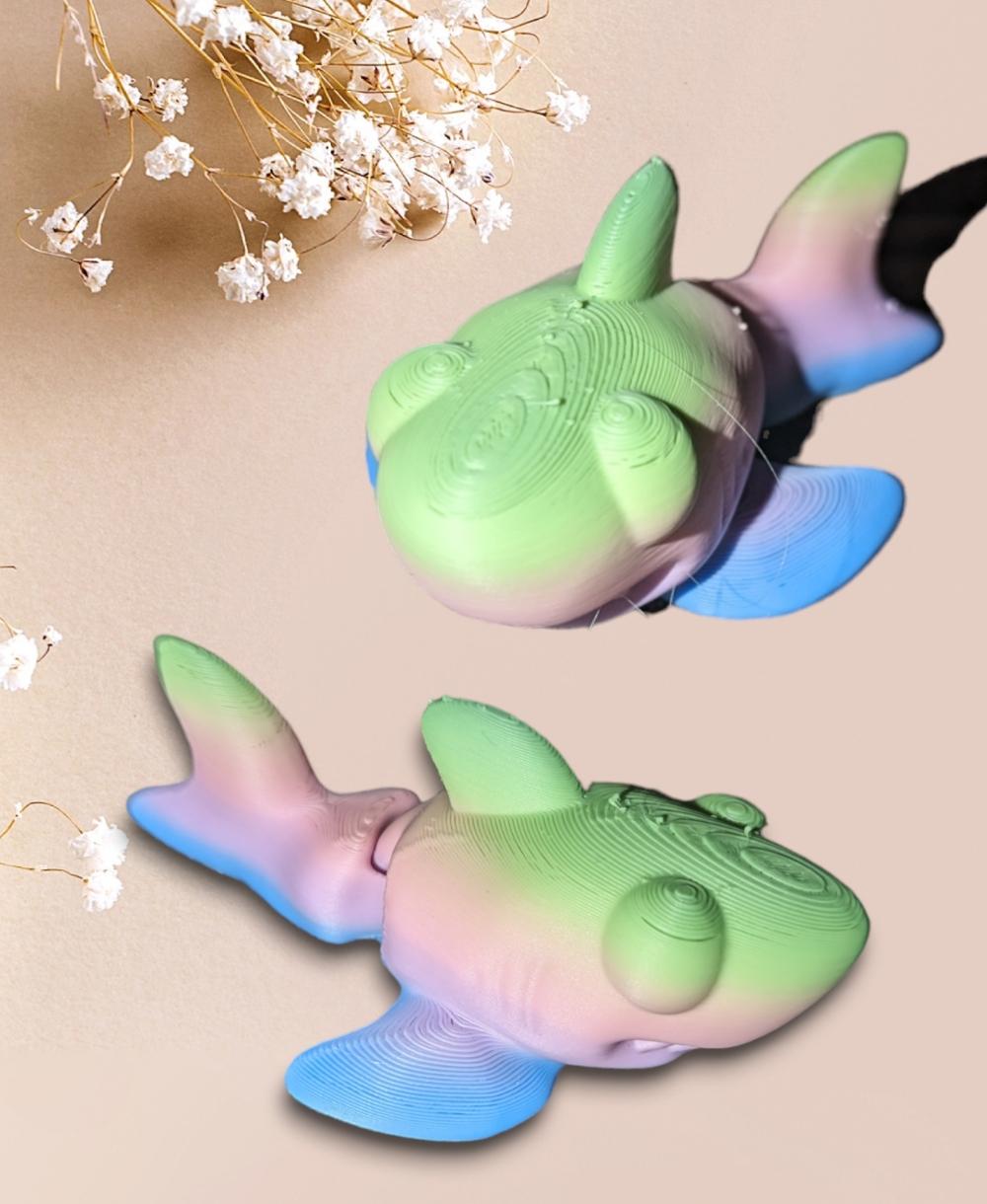 Cute Flexi Shark - Cute flexi shark! Absolutely love this little model - printed in ERYONE watercolour filament 😍 - 3d model