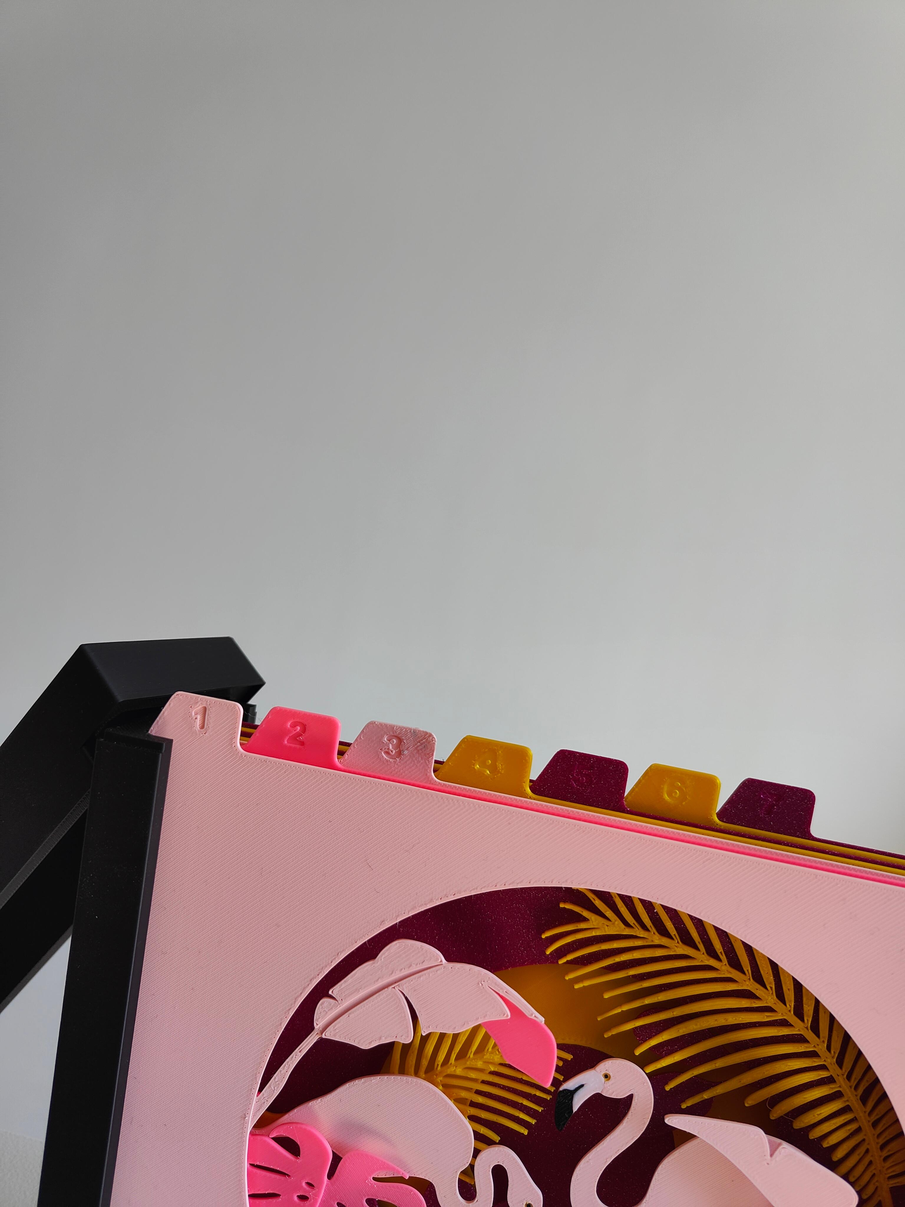 Flamingo Paradise Shadow Box 3d model
