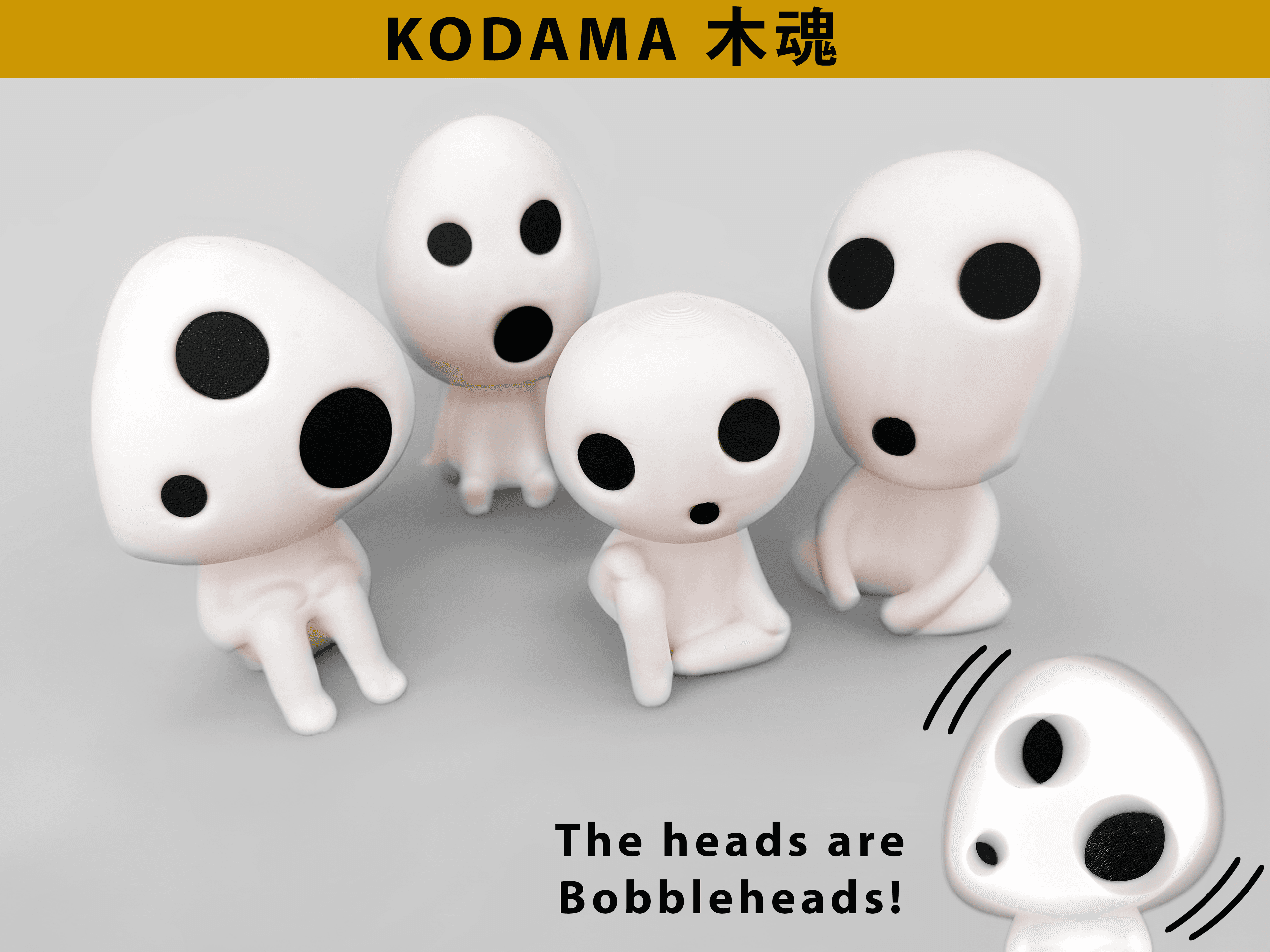 Kodama x4 FunkoPop! Bobblehead 3d model