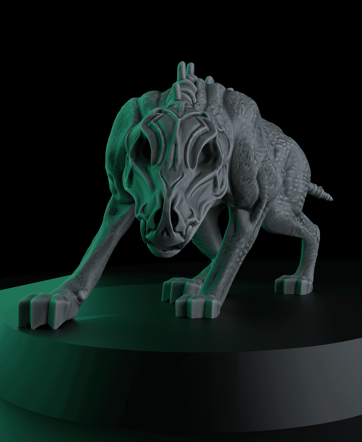 Skeletal Hounds 32mm Base - DND - Wargame mini 3d model