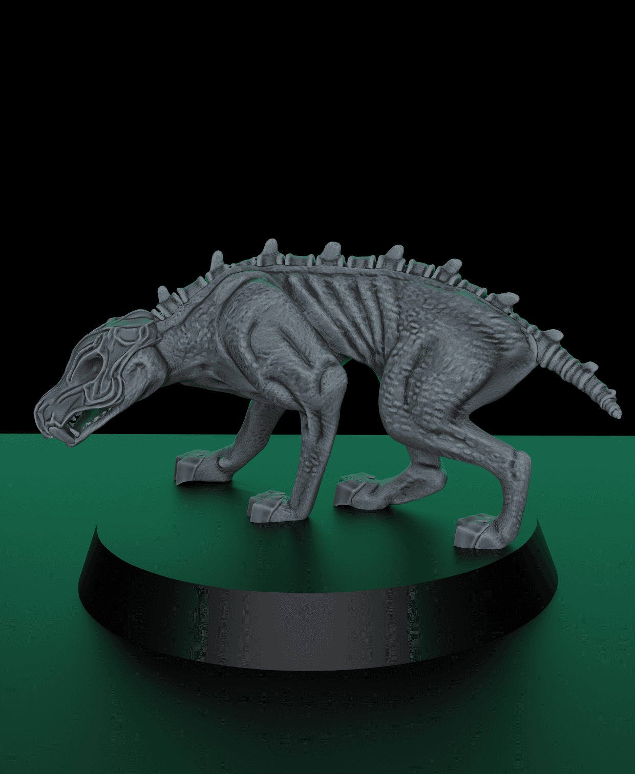 Skeletal Hounds 32mm Base - DND - Wargame mini 3d model