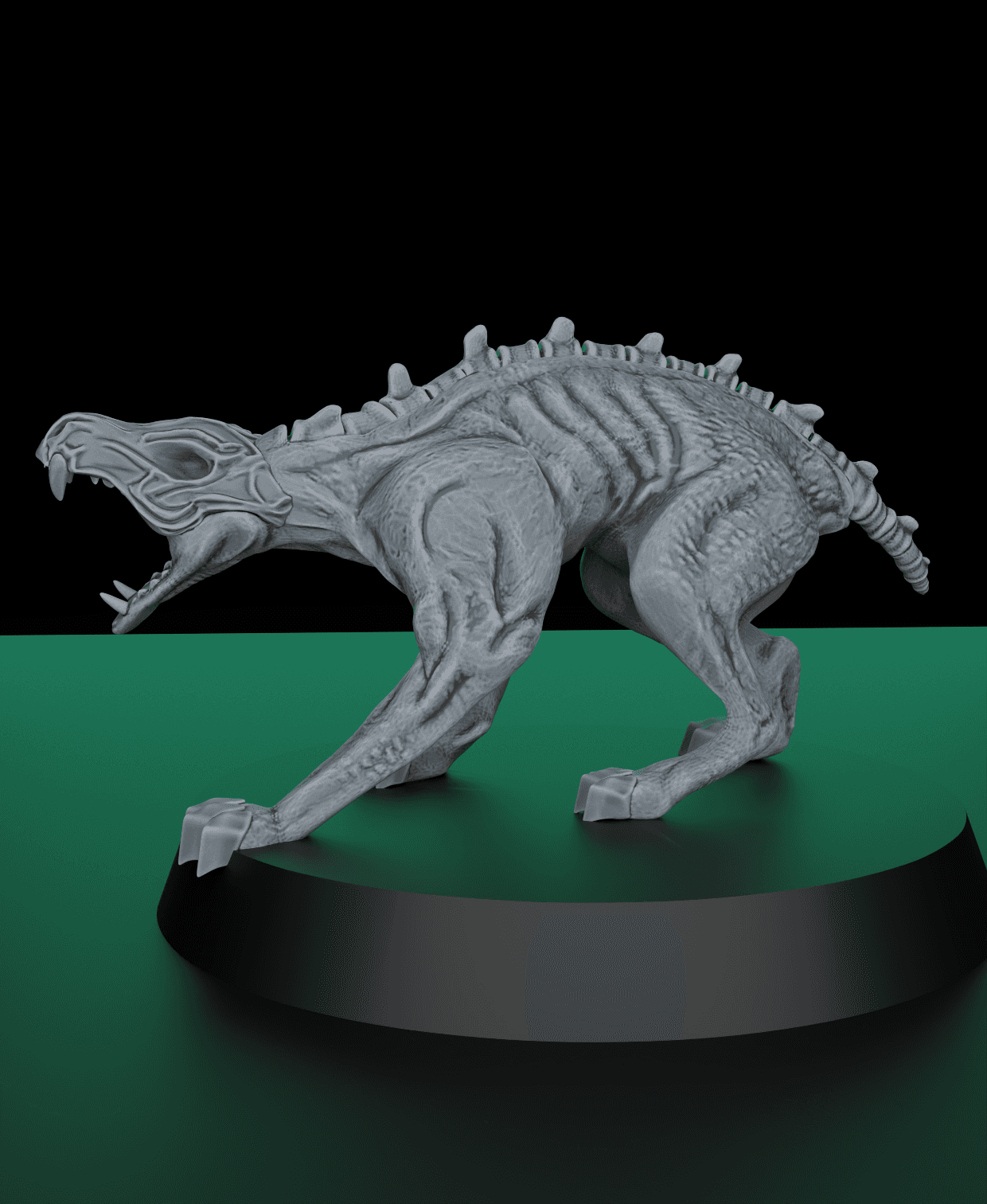 Skeletal Hounds 32mm Base - DND - Wargame mini 3d model