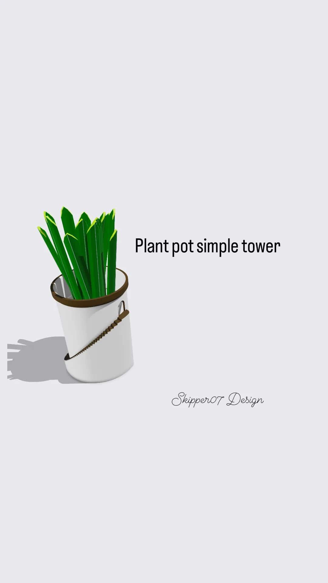 Plant pot simple tower.stl 3d model