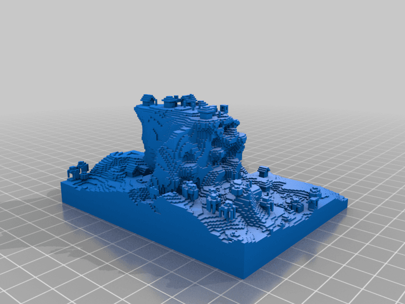 Minecraft Hill Vilage 3d model