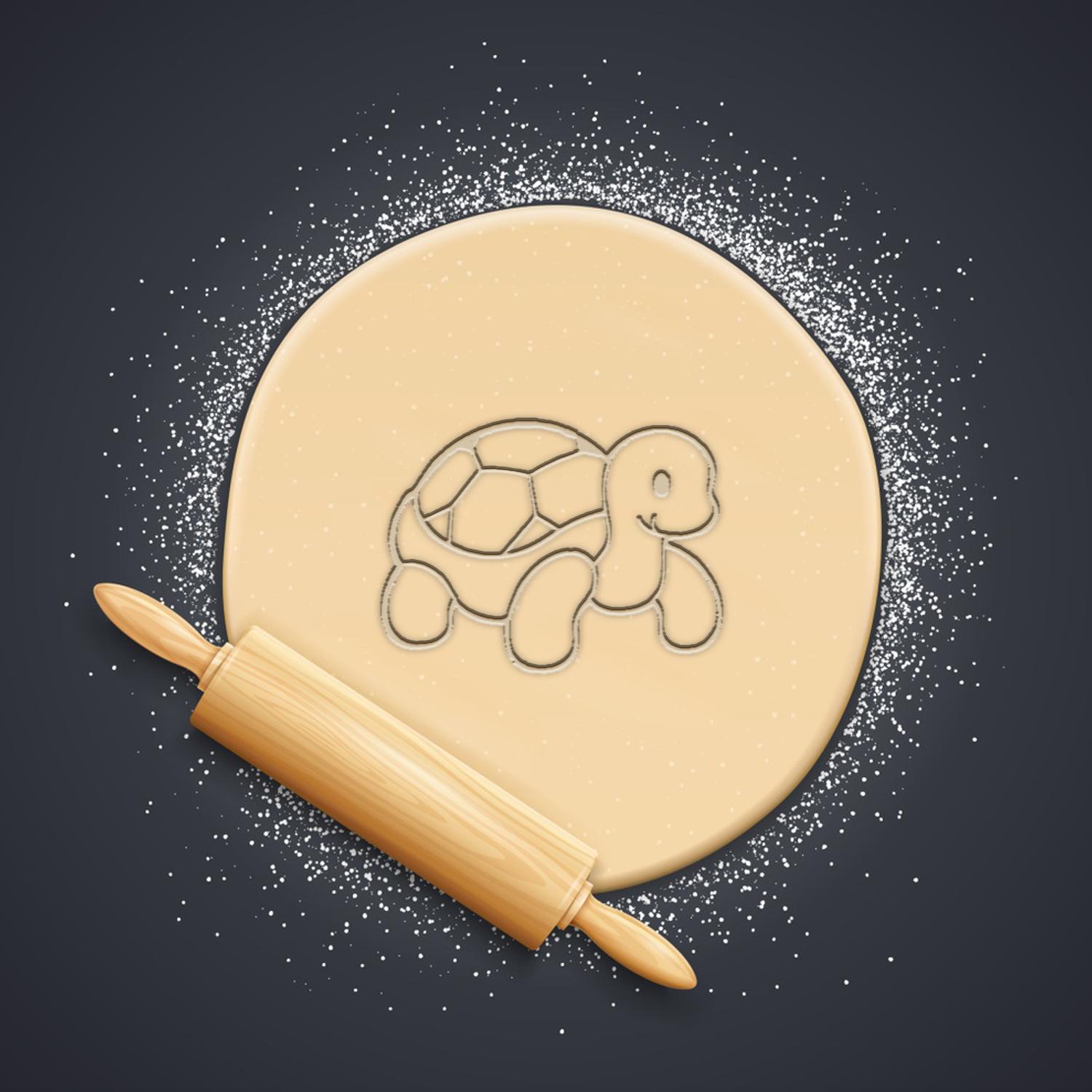 Cute Tortoise Cookie Cutter, Biscuit Cutter 3d model