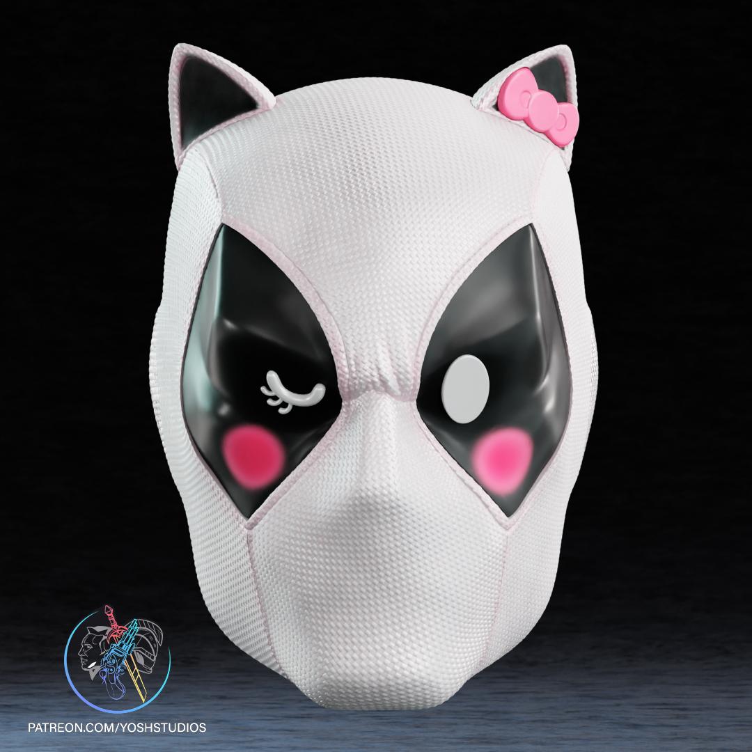 Hello Kitty Deadpool Mask 3D Printer File STL 3d model