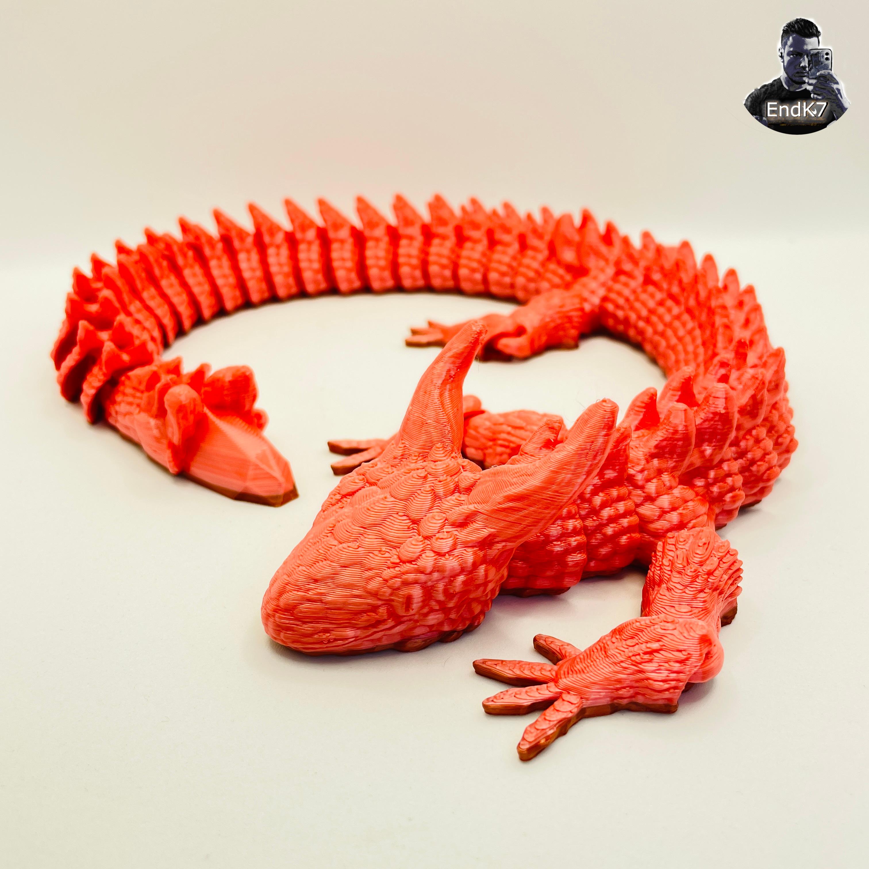 Diabolical Dragon Snake - Articluated - Print in Place - No Supports - Flexi 3d model