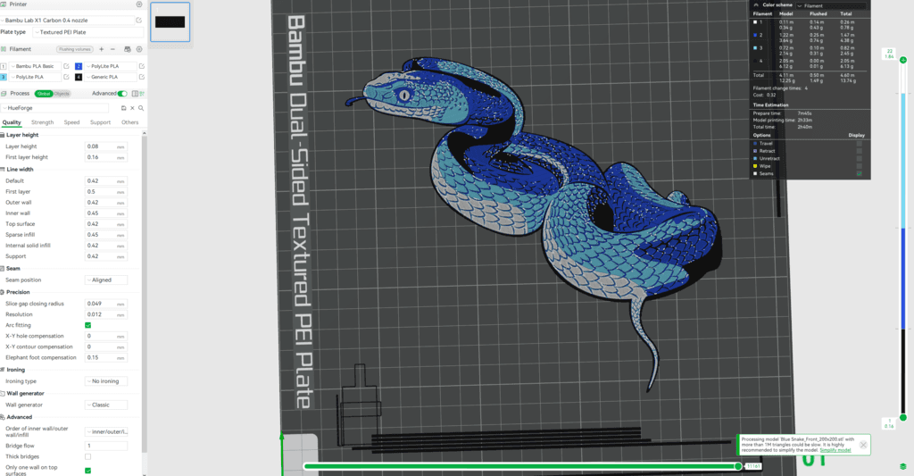 HueForge Snake 3d model