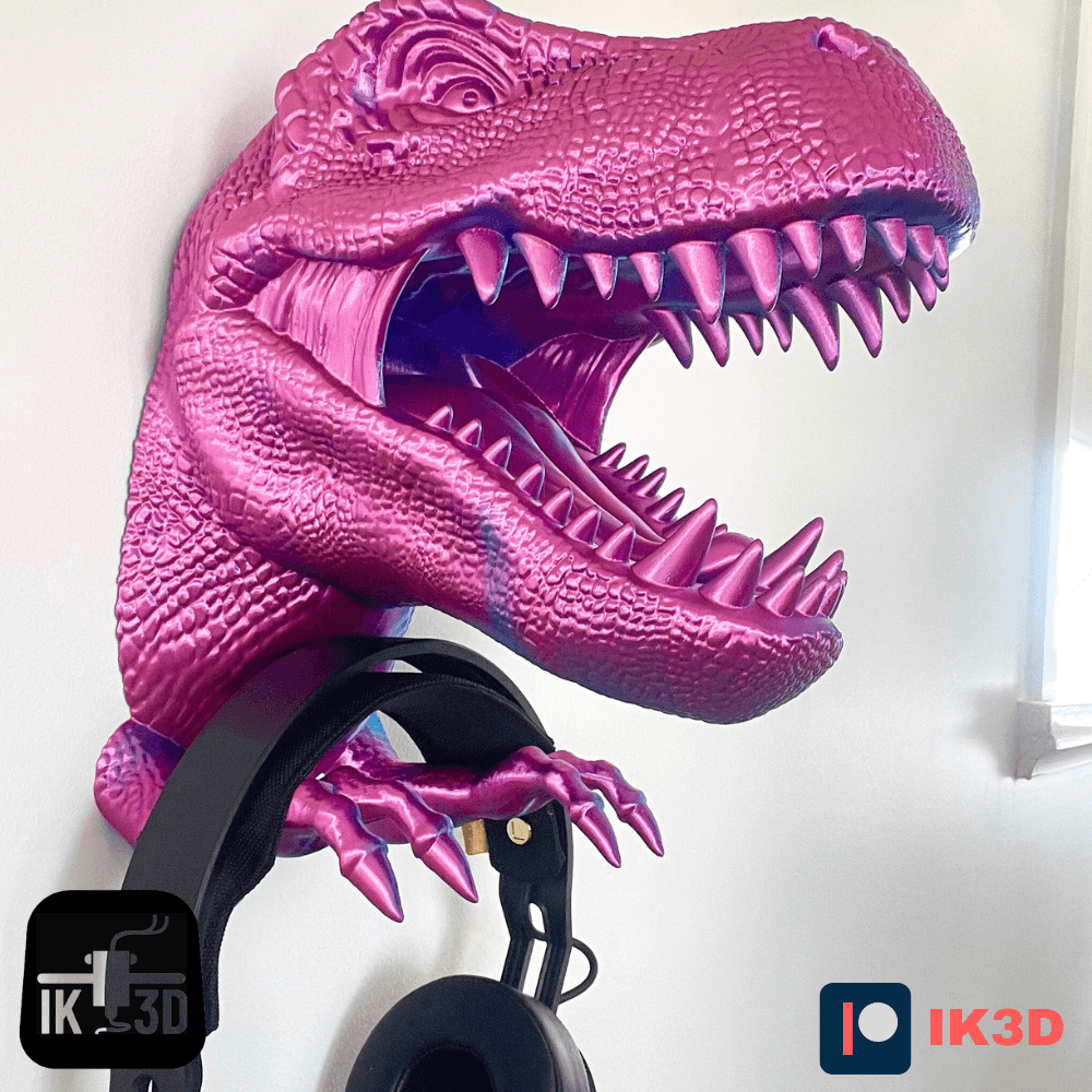 T-Rex Dinosaur Head Wall Mount by IK3D 3d model