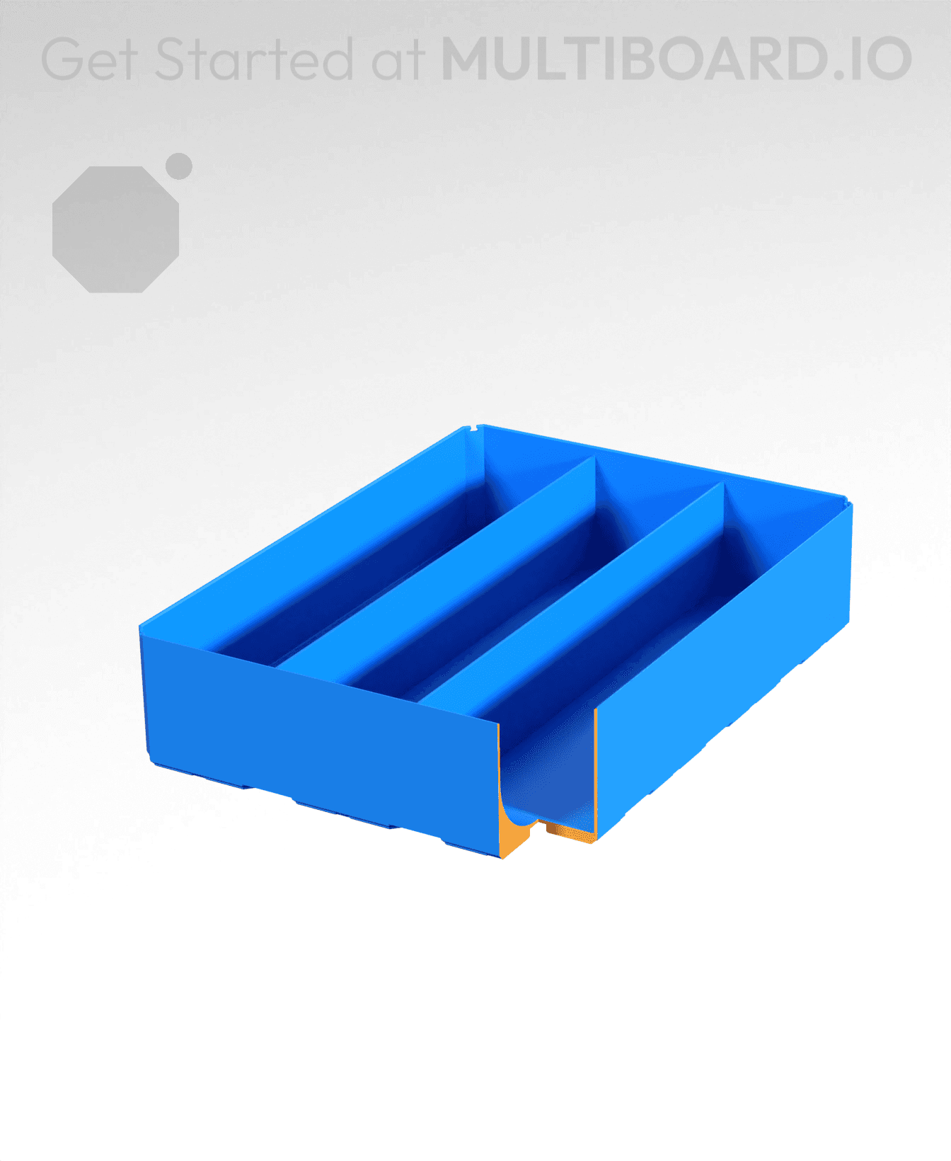 3x4x1 - Curved - Divided Bin - Multibin Insert 3d model