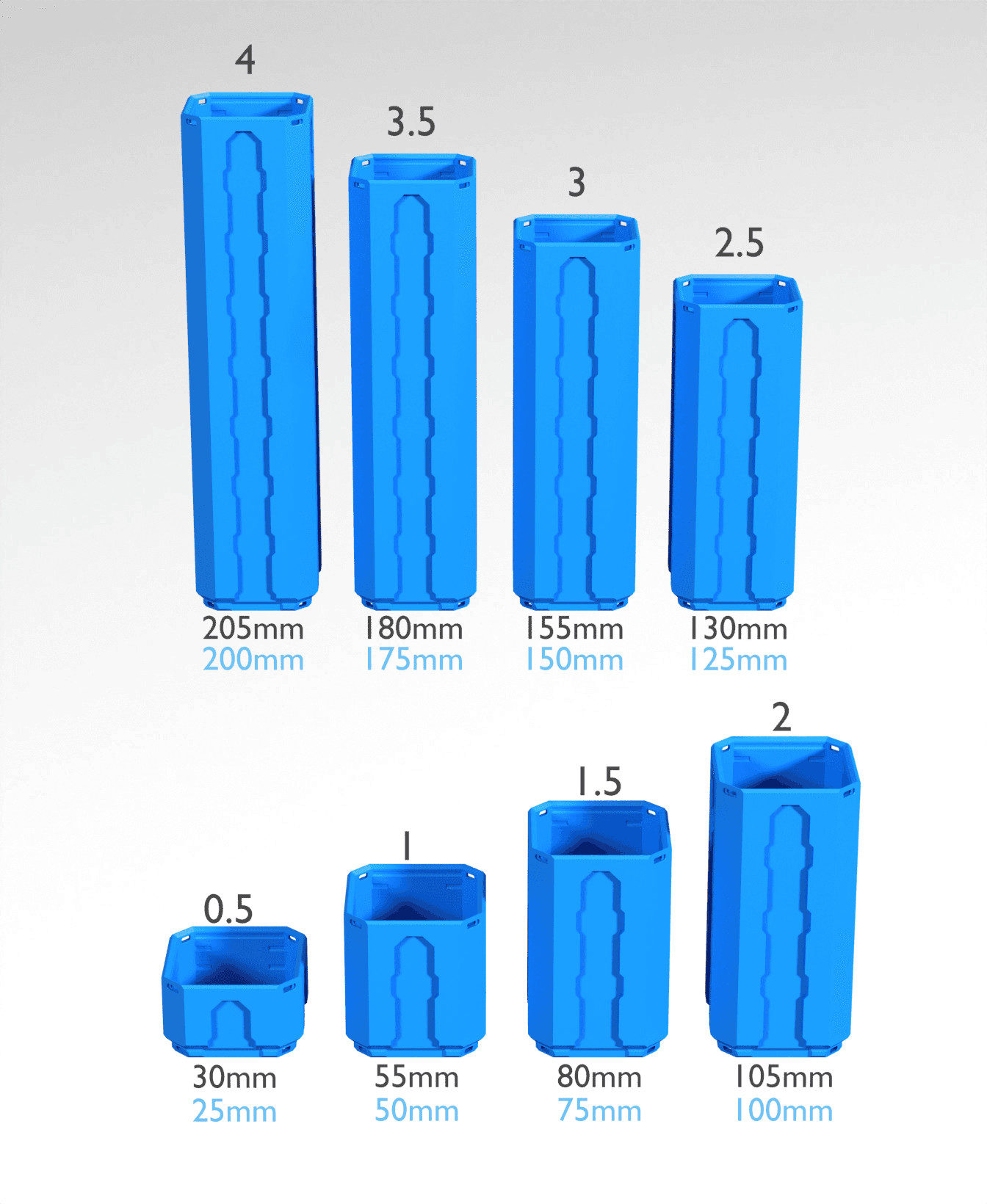 4x4x3·5 - Topped Multipoint Rail - Universal Click-In Multibin Shell Extension - Copy 3d model