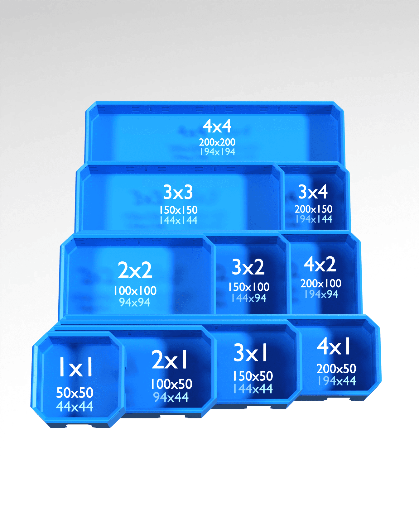 4x4x3·5 - Topped Multipoint Rail - Universal Click-In Multibin Shell Extension - Copy 3d model