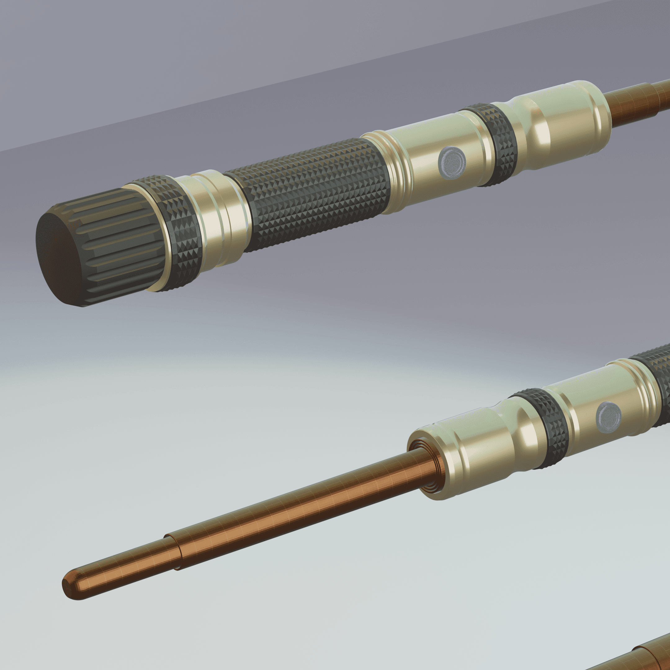 Print in Place Collapsing Jedi Lightsaber Concept 5 3d model