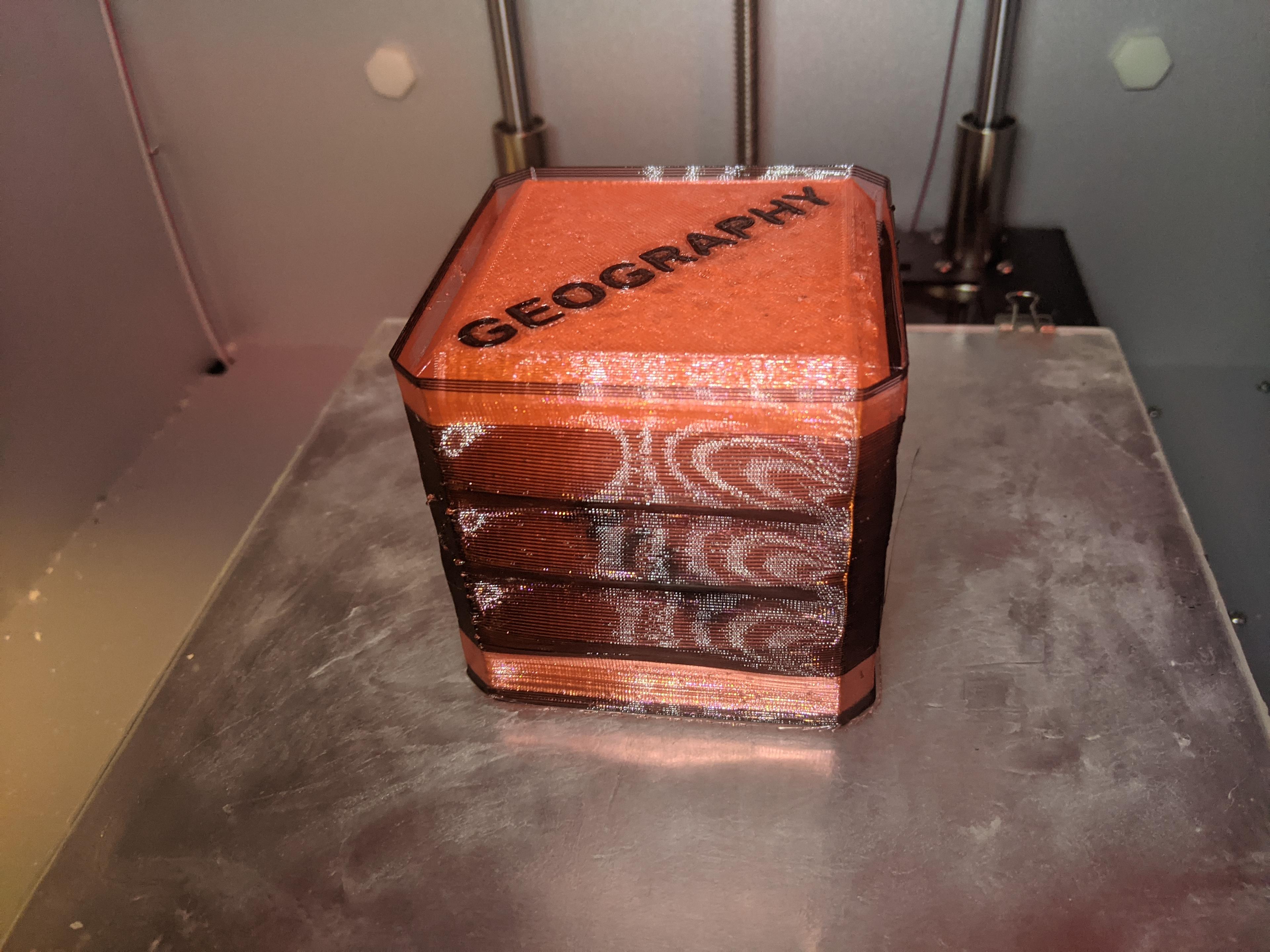 Classical Conversations Review Die | #diy #pdo #flashforge #thangs3d | NoahMillerDesign - Classical Conversations Review Dice
Single Die - Coral die on print bed immediately after printing with ooze shield intact - 3d model