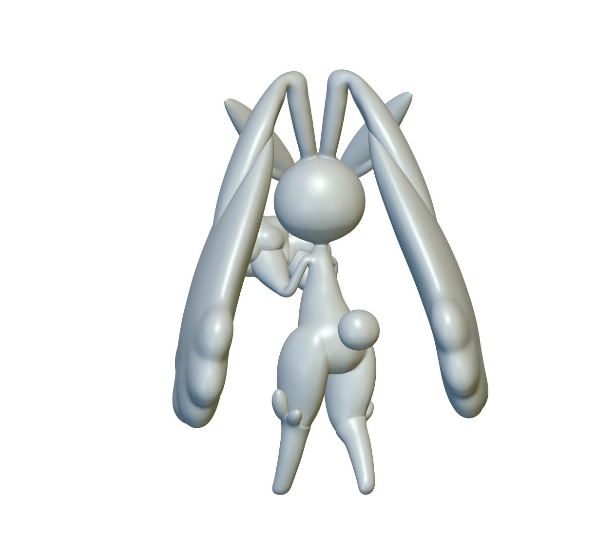 Pokemon Lopunny #428 - Optimized for 3D Printing 3d model
