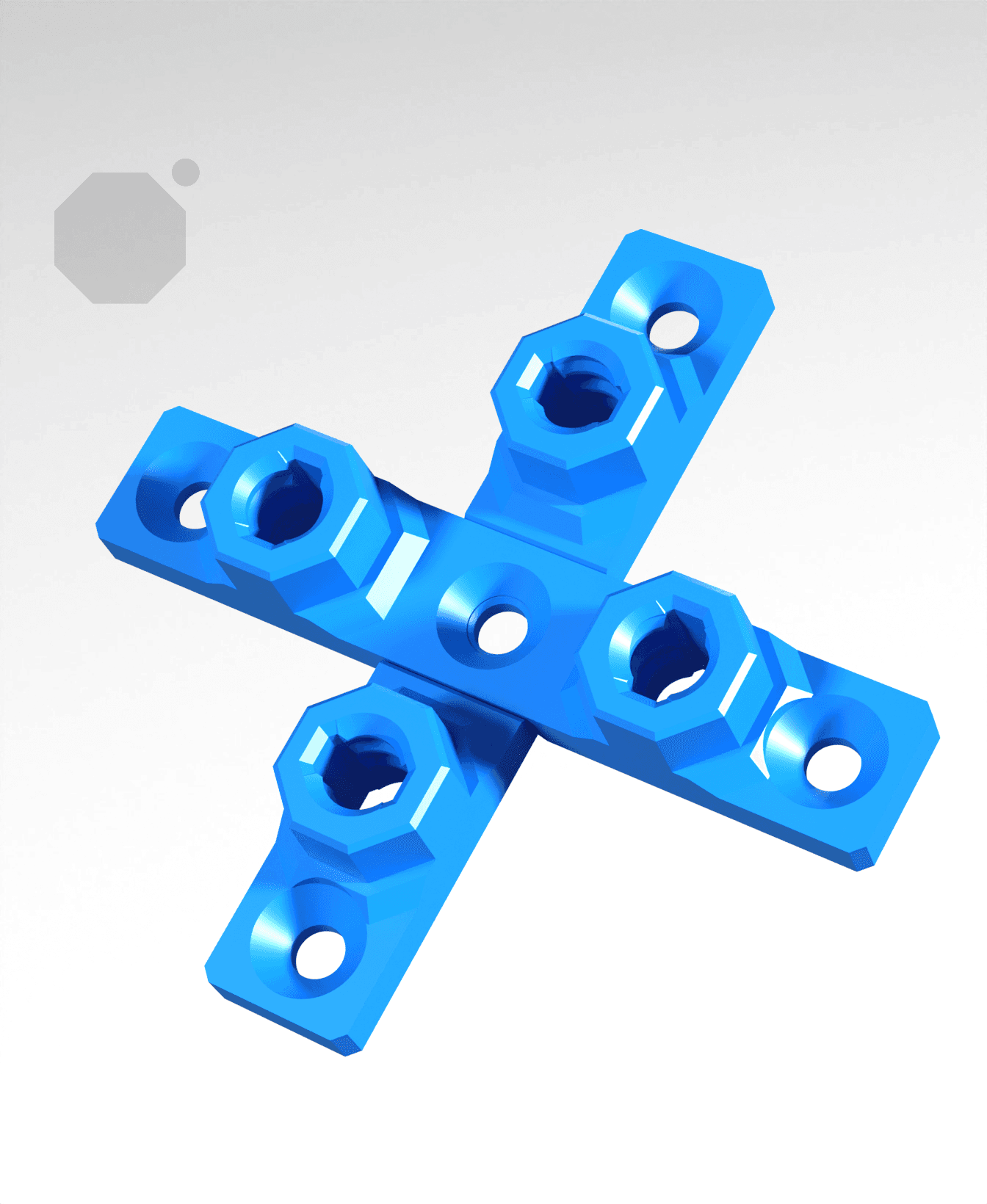 8 mm - Quad Bolt-Lock Mount - x4 Stack 3d model