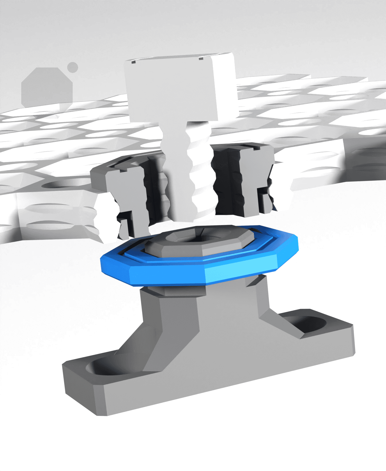 8 mm - Quad Bolt-Lock Mount - x4 Stack 3d model