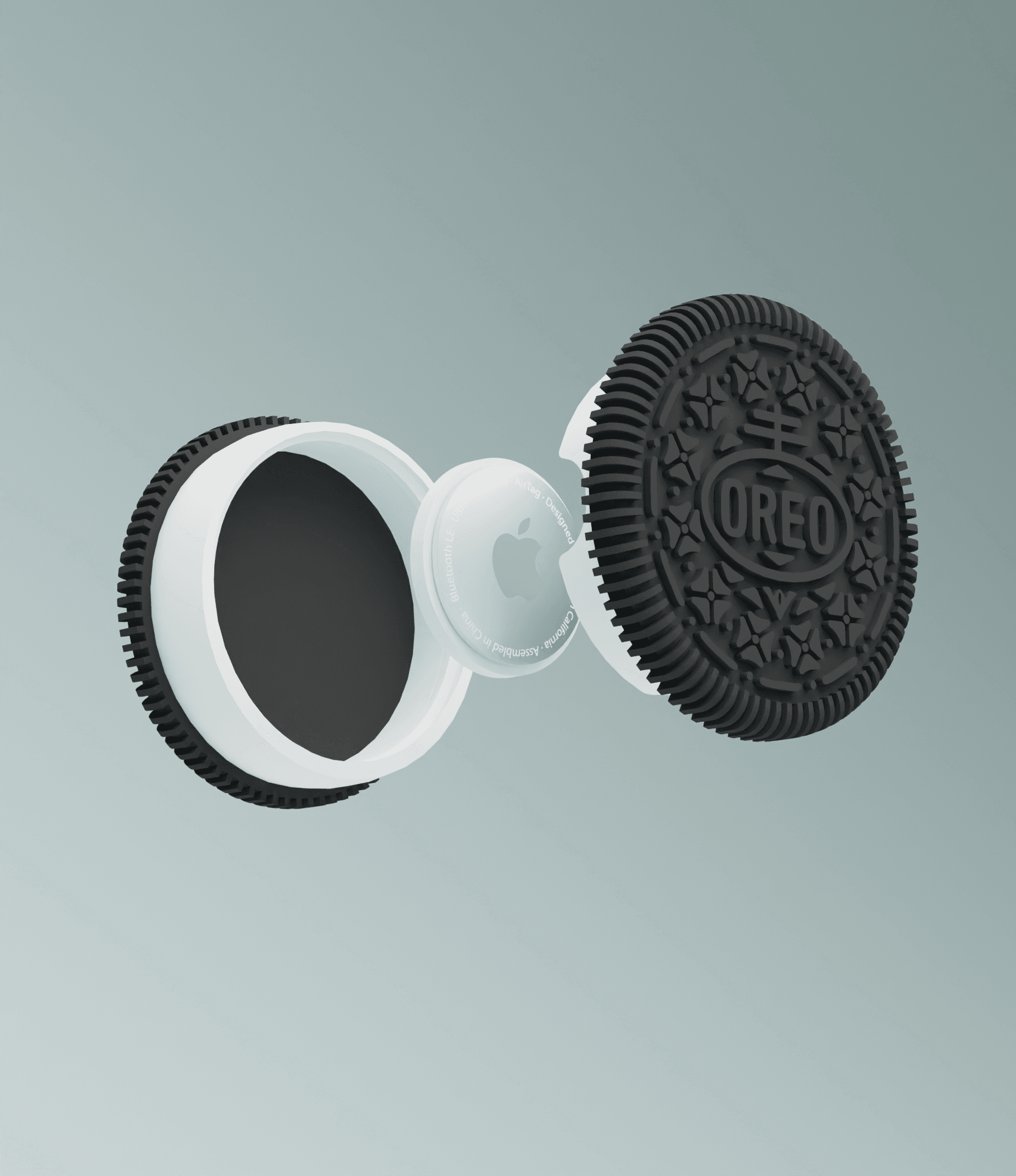 OREO COOKIE AIRTAG HOLDER: KEYCHAIN AND REGULAR VERSION FOR YOUR TRACKER 3d model