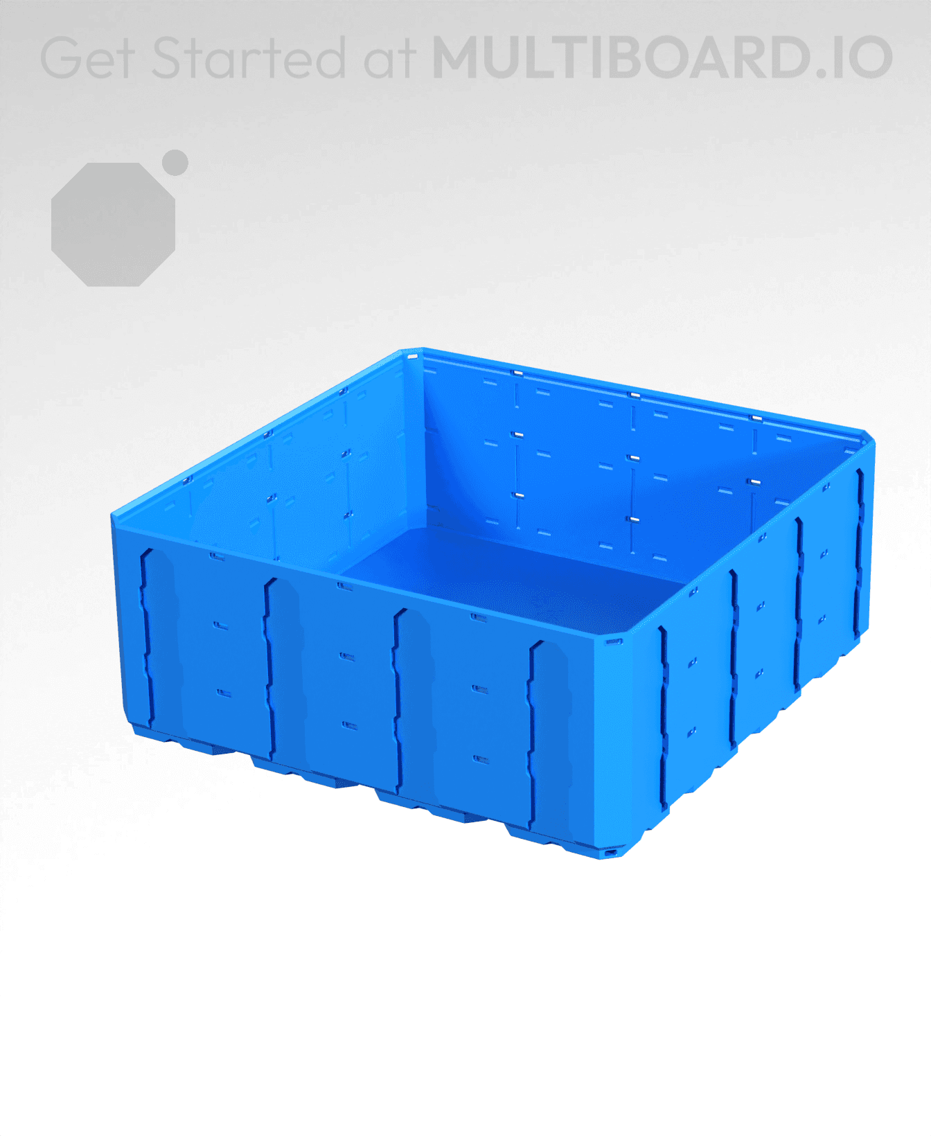 4x4x1.5 - Topped Multipoint Rail - Multibin Shell 3d model