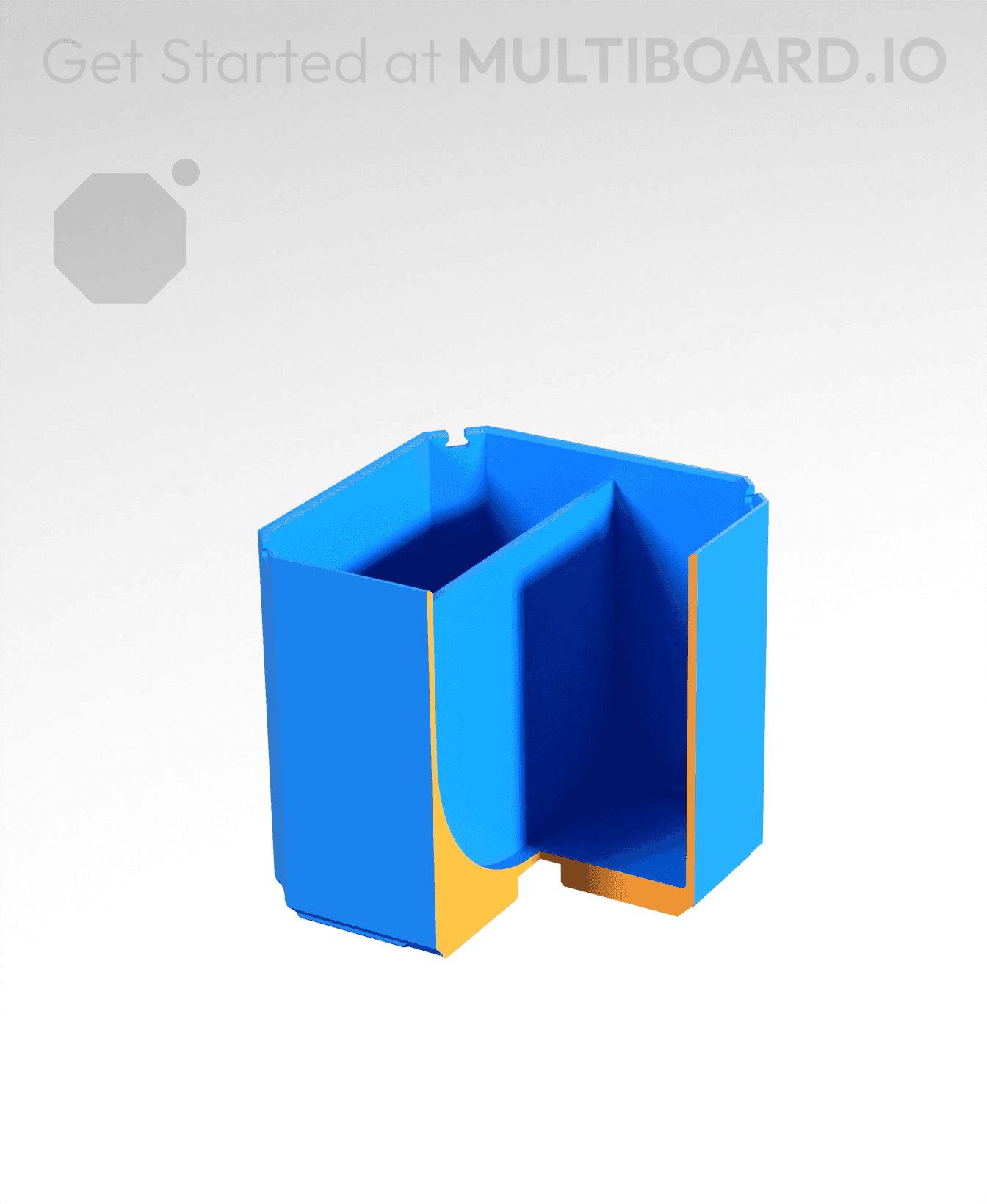 1x1x1 - Curved - Double Divided Bin - Multibin Insert 3d model