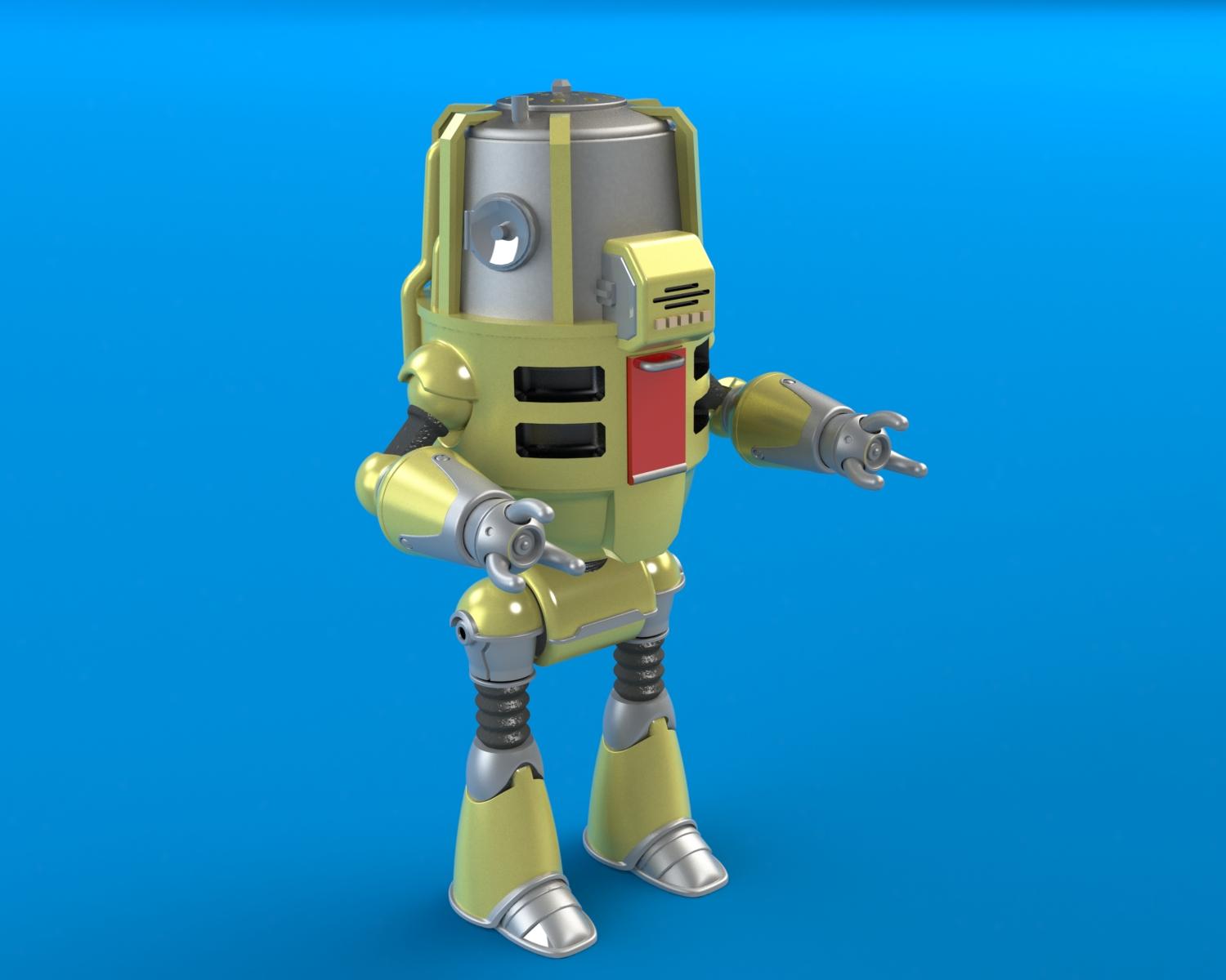 Fallout 4 inspired Buddy Protectron Posable Action Figure 3d model