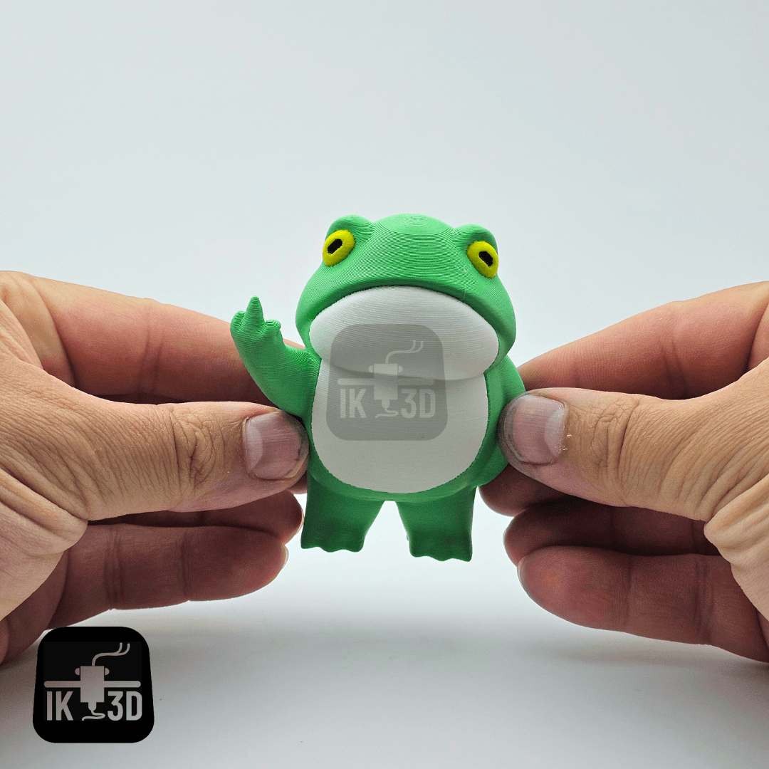 Middle Finger and Arms Down Frog With A Butt Figurine / 3MF Included / No Supports 3d model