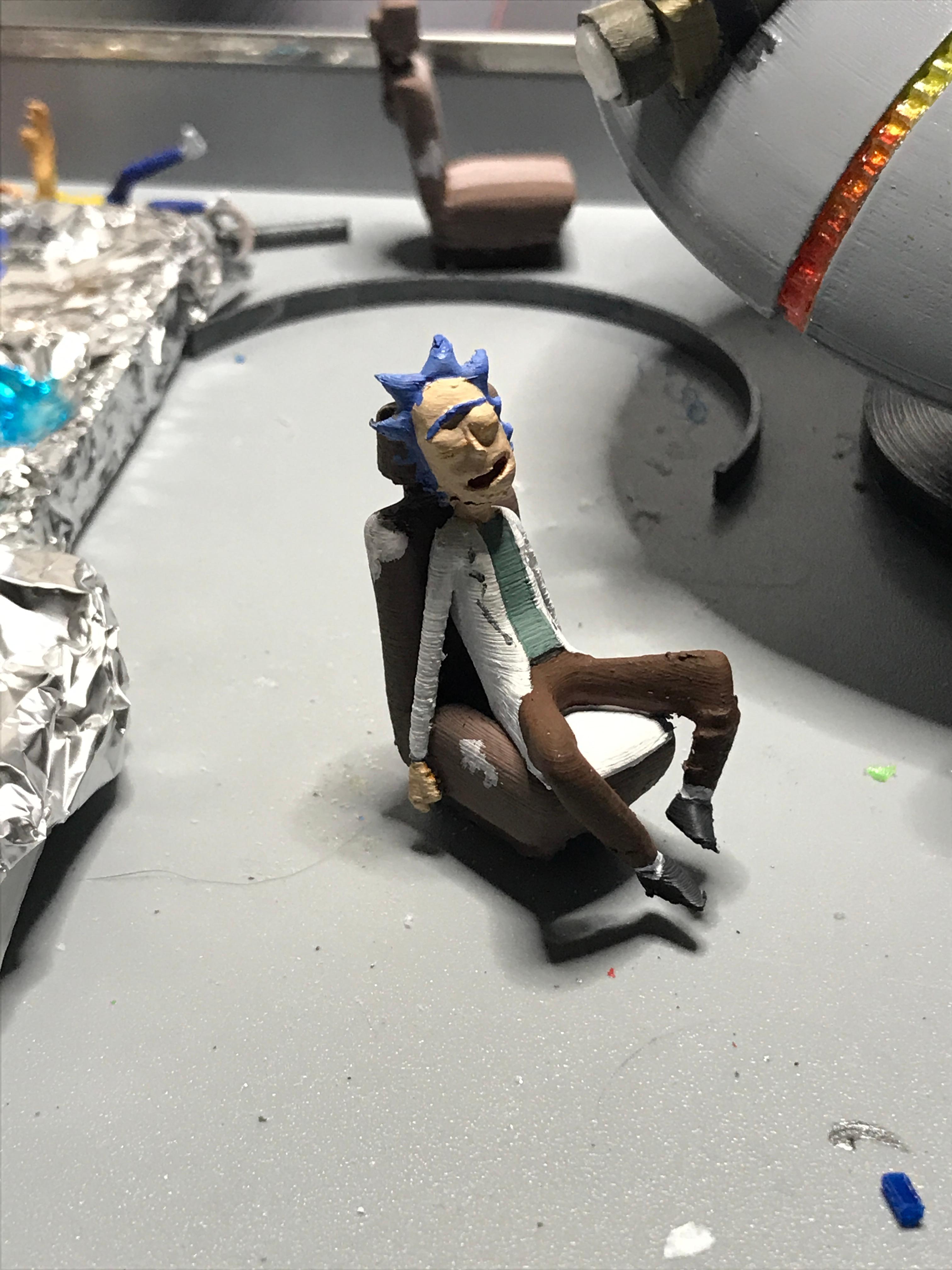 Rick and Morty flying car with LED lights 3d model