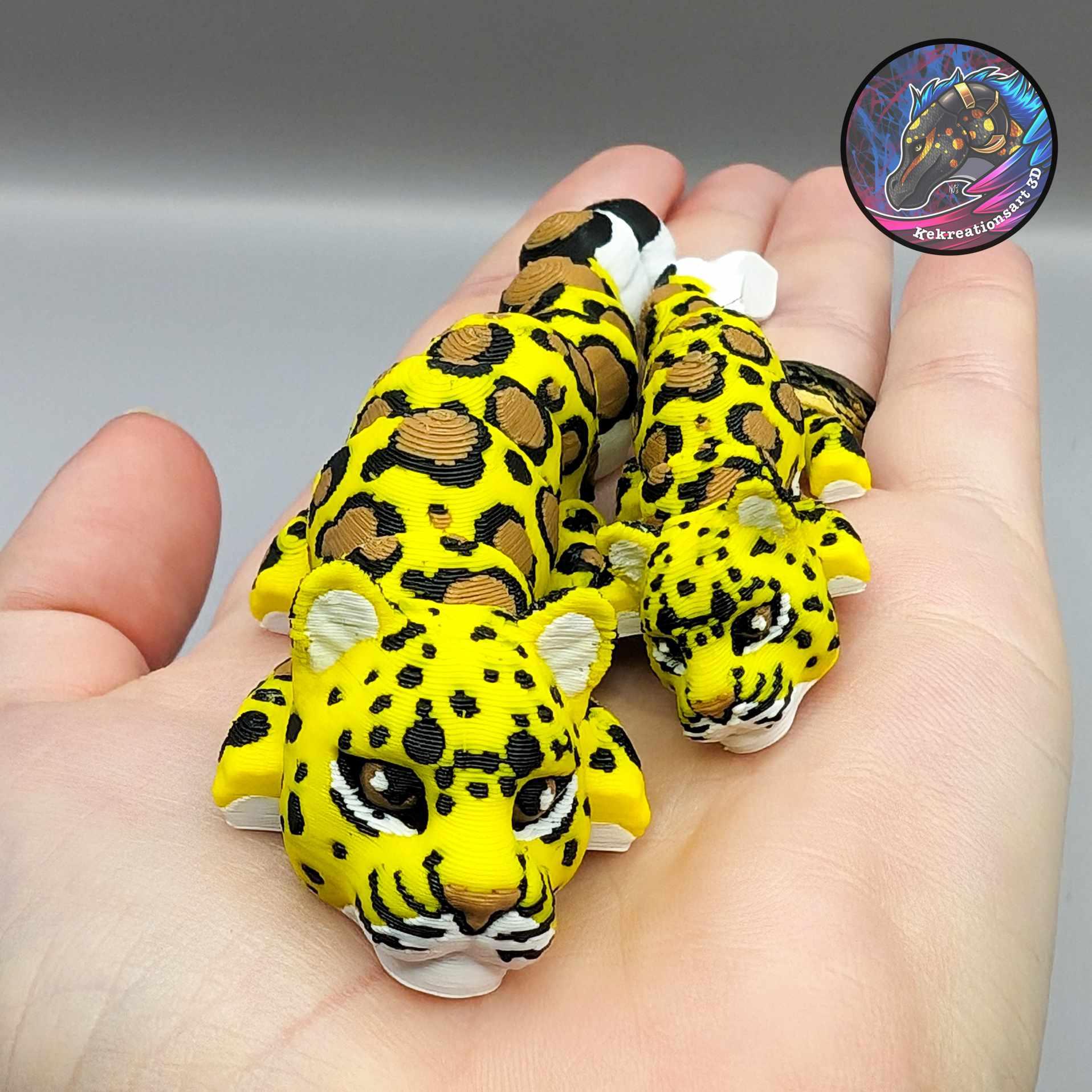 Baby Flexi Leopard Keychain 3d model
