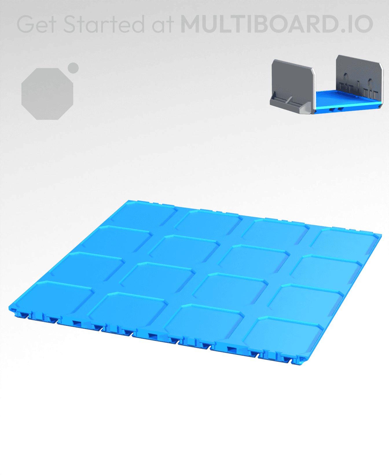 4x4-Deep - Internal Grid - Multibin Drawer Base 3d model