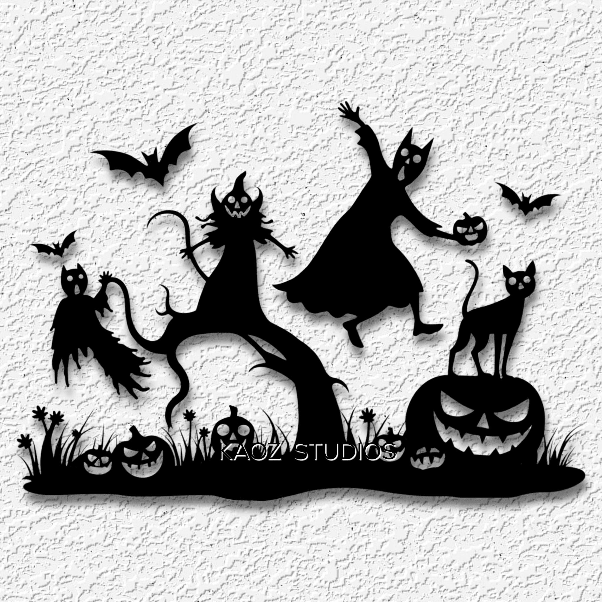 ghouls at play wall art halloween decorr 3d model