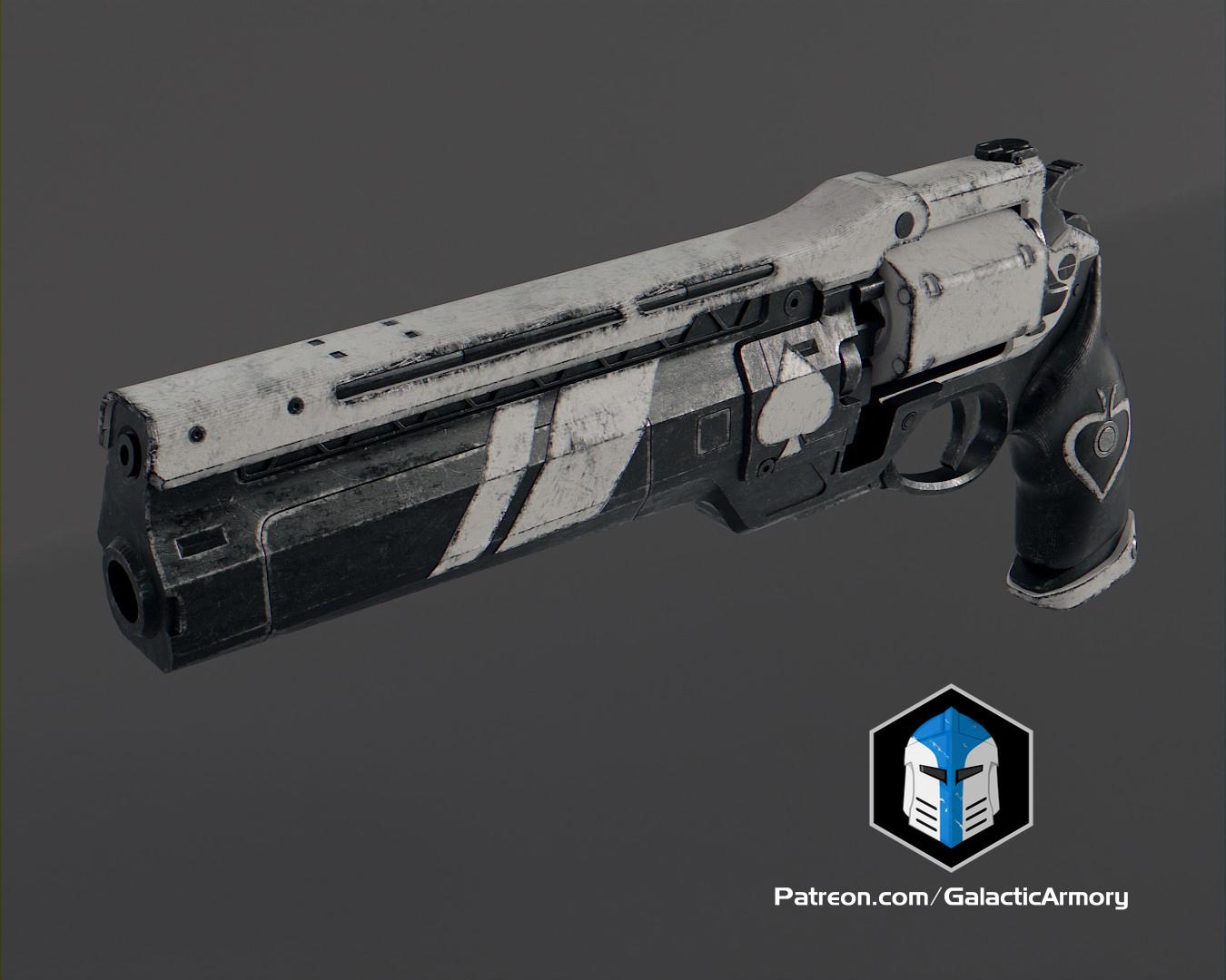 Ace of Spades Hand Cannon - 3D Print Files 3d model