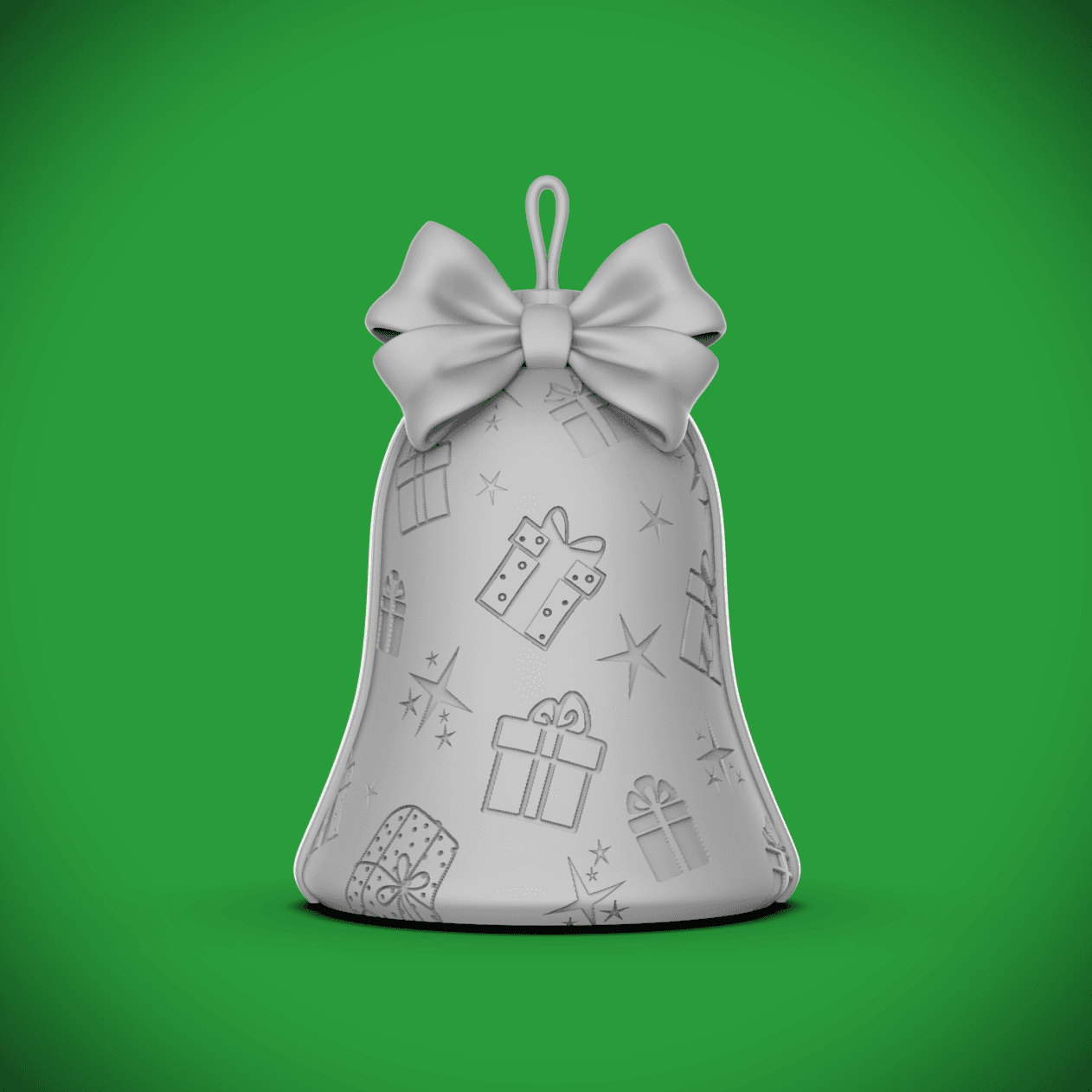 Gift Bell Ornament/Container 3d model