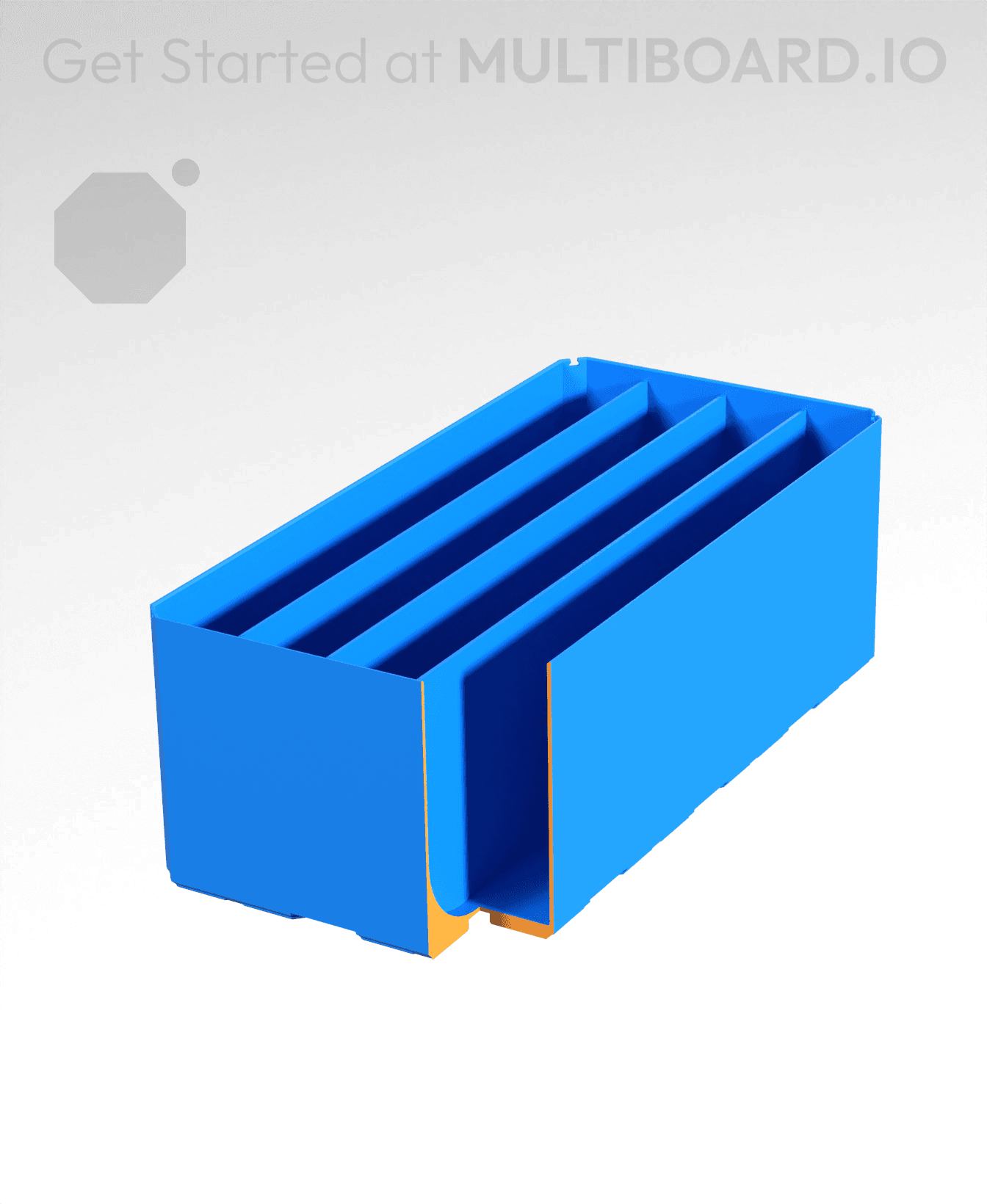 2x4x1.5 - Curved - Double Divided Bin - Multibin Insert 3d model