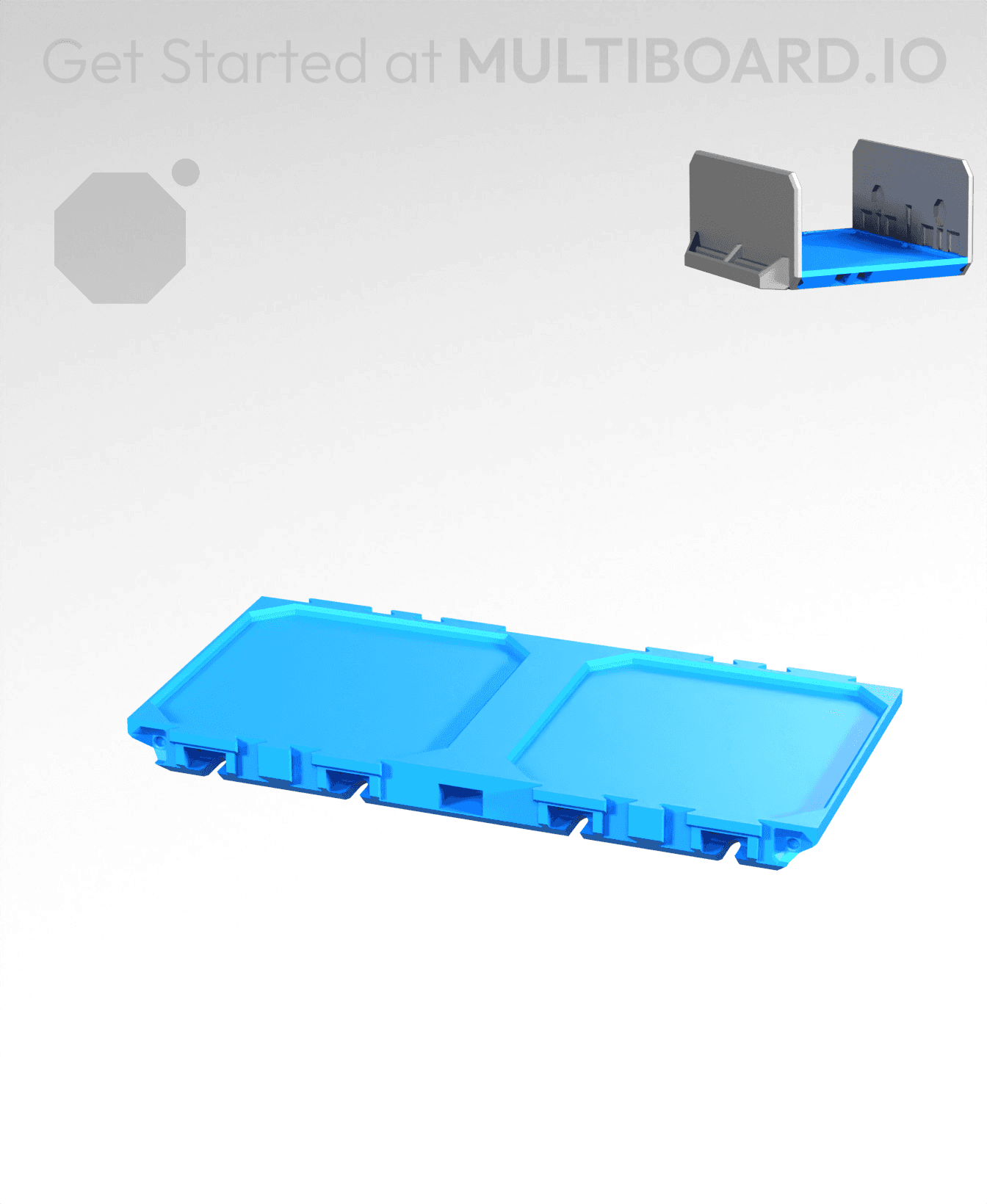 2x1-Deep - Internal Grid - Multibin Drawer Base 3d model