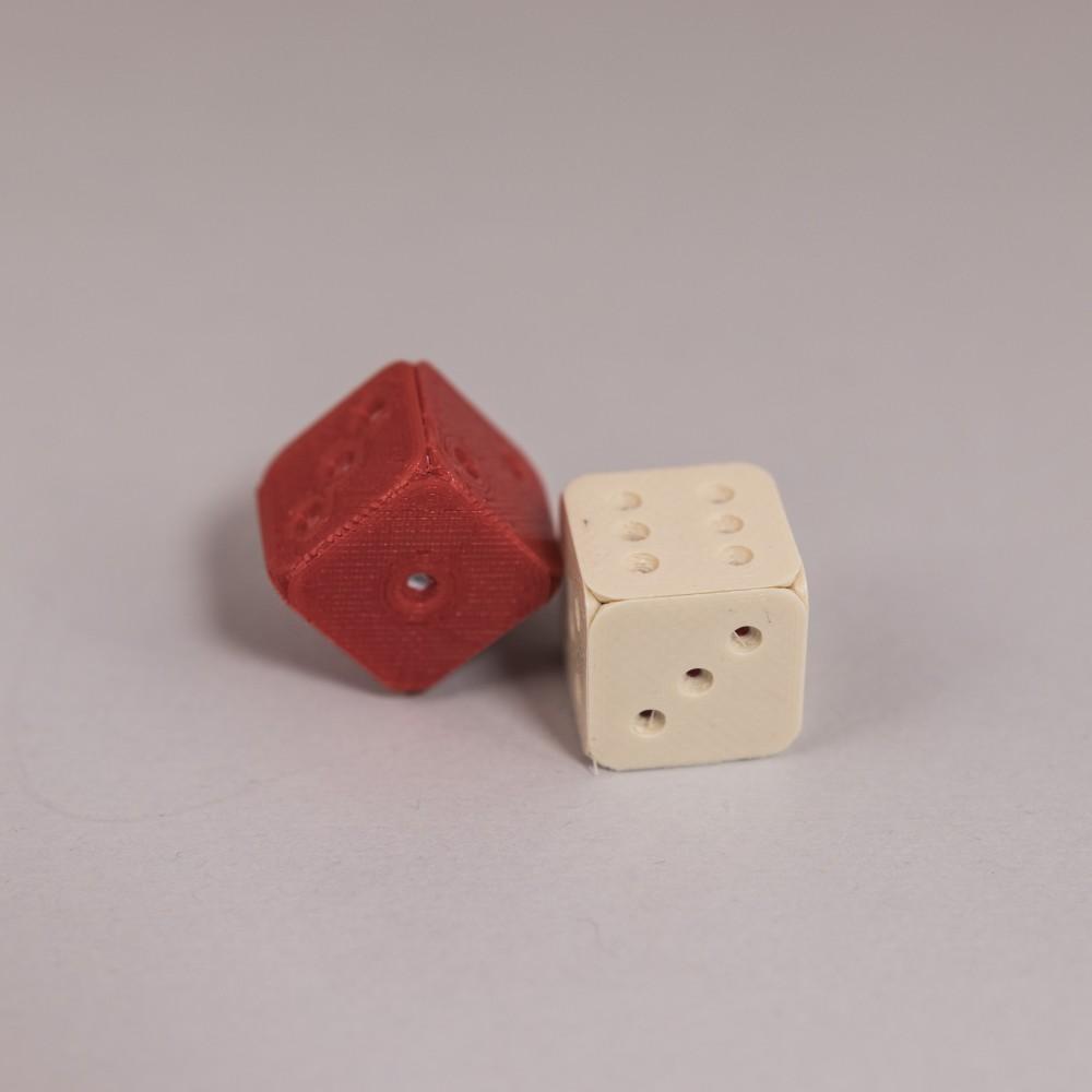 Folding 16mm Dice // Single and Dual Color 3d model