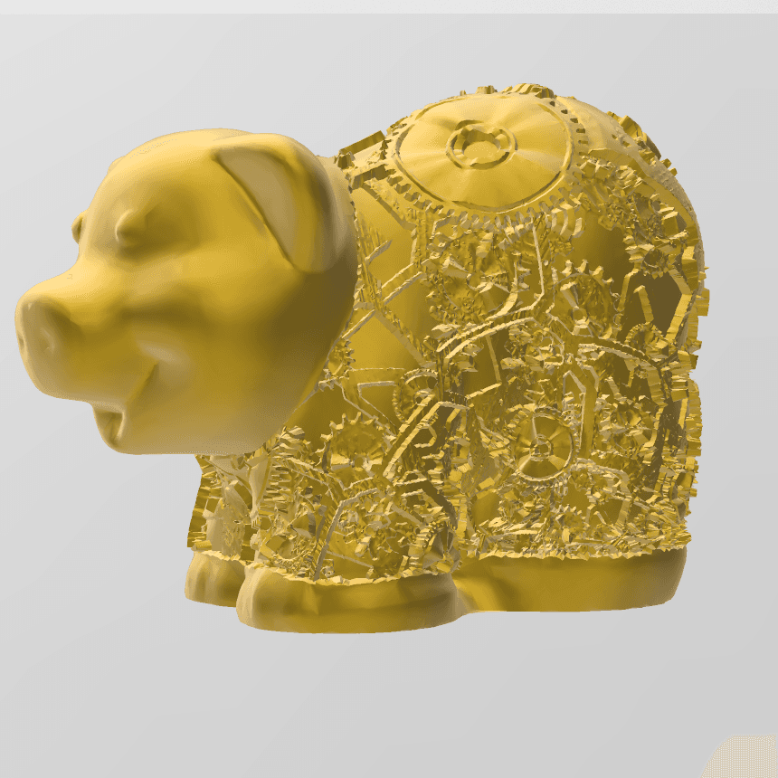 Pig steampunk 3d model