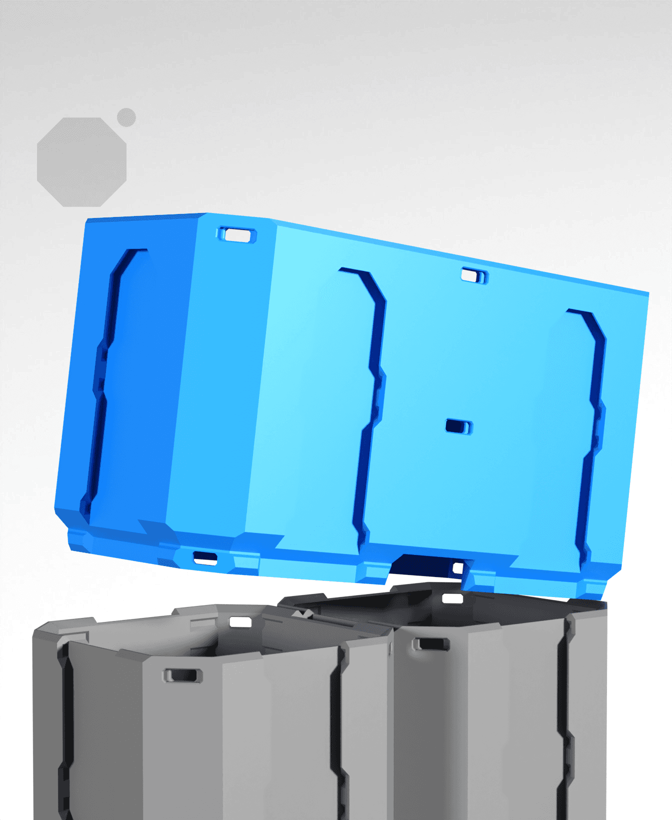 4x3x3·5 - Topped Multipoint Rail - Universal Click-In Multibin Shell Extension - Copy 3d model