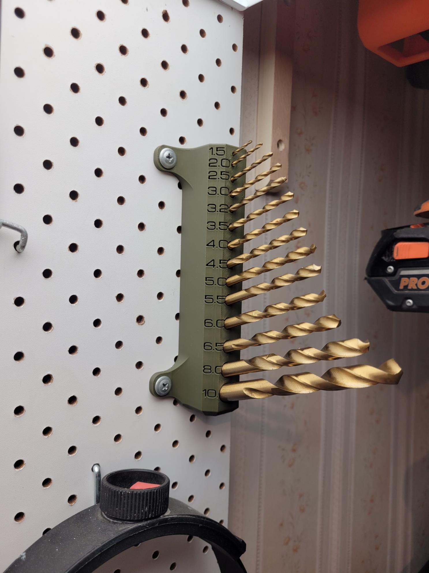vertical peg board drill bit holder 3d model