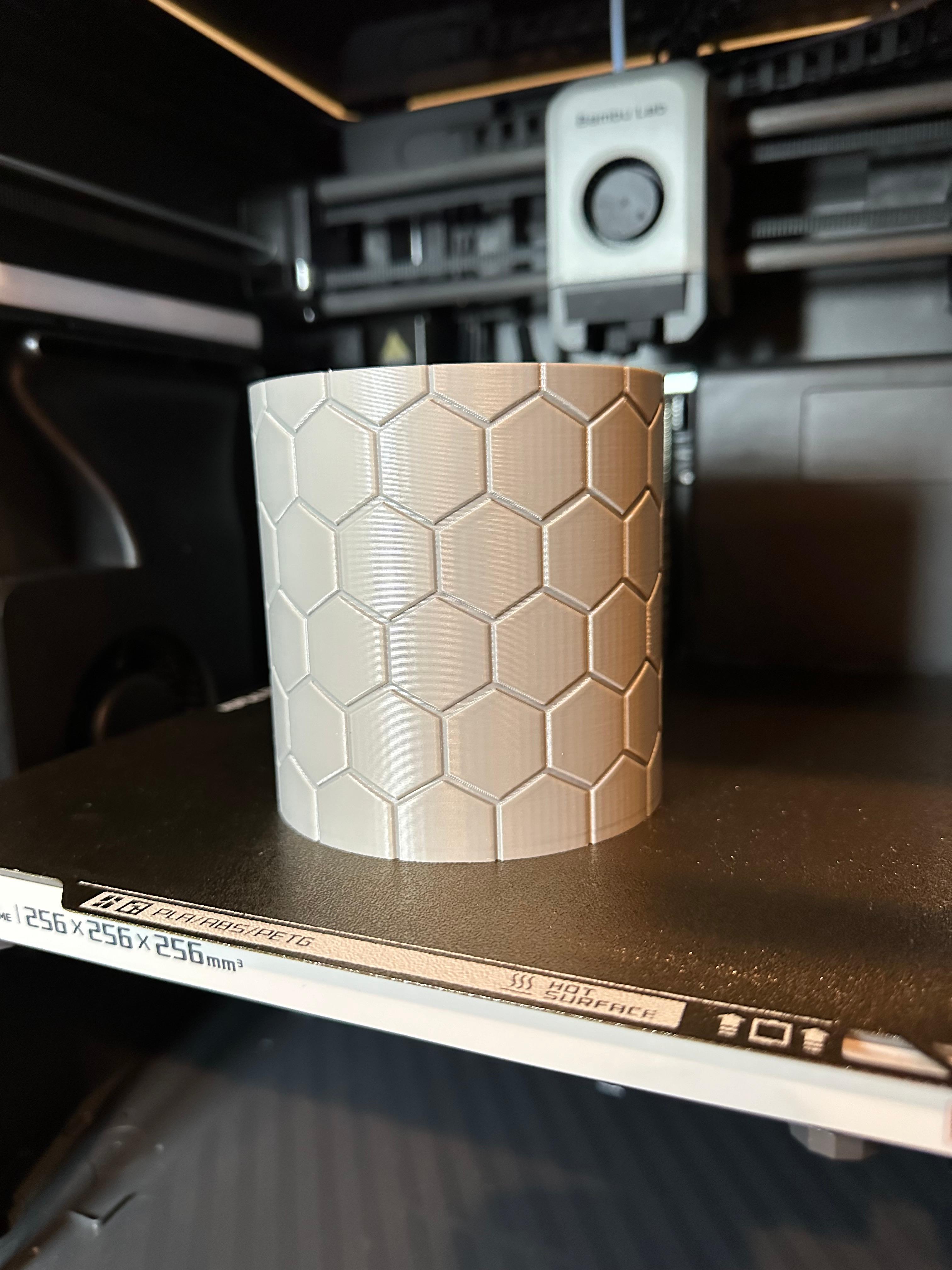 Honeycomb Harmony 3D Printed Indoor Plant Pot - 5 Inch 3d model
