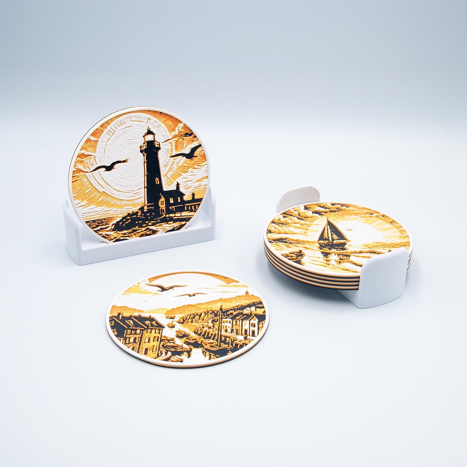 Coastal Village Coasters 3d model