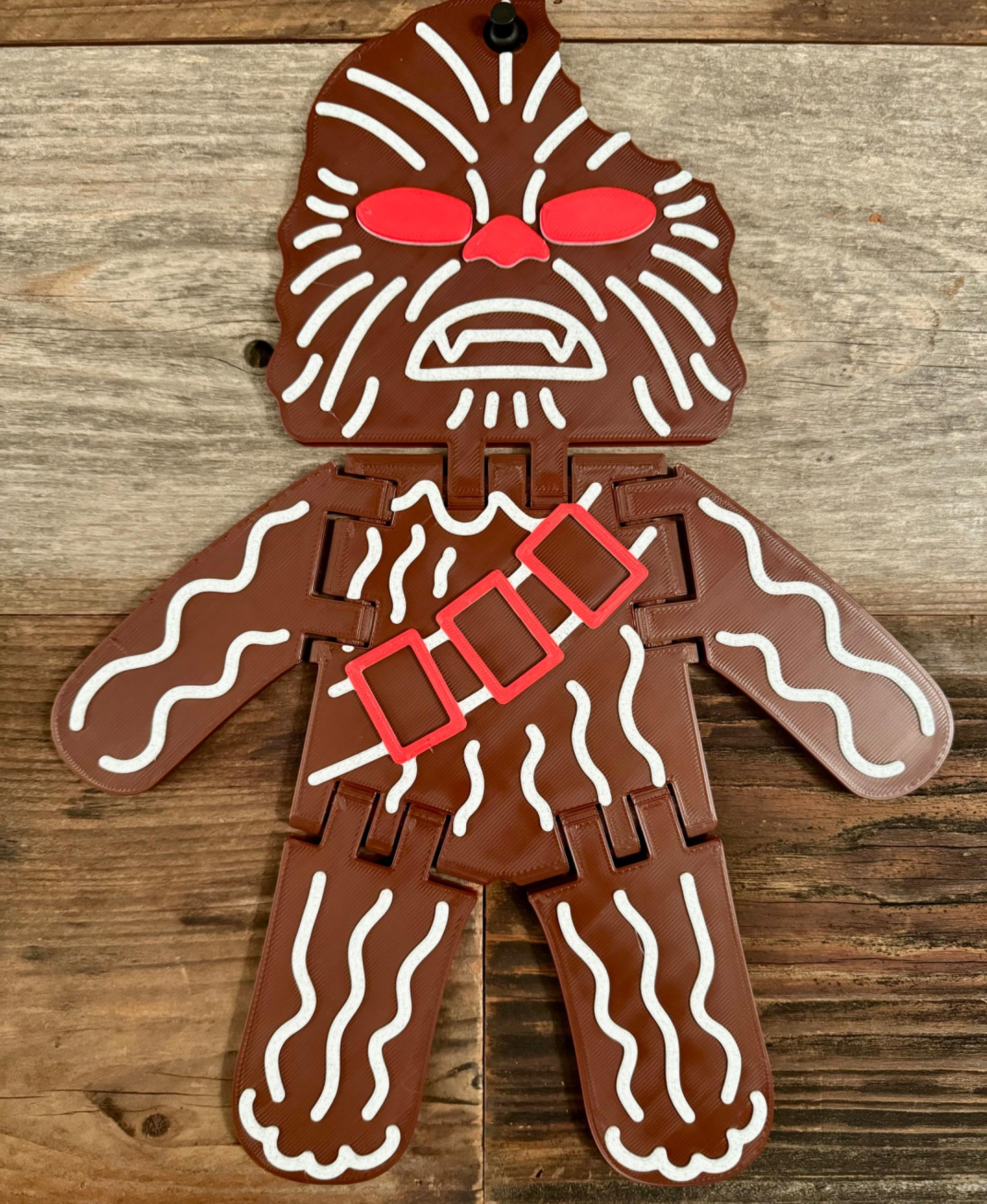 Flexi Gingerbread Chewbacca Ornament - Screw logic- I had to scale him to full 360mm tall and print on the XL!!! - 3d model