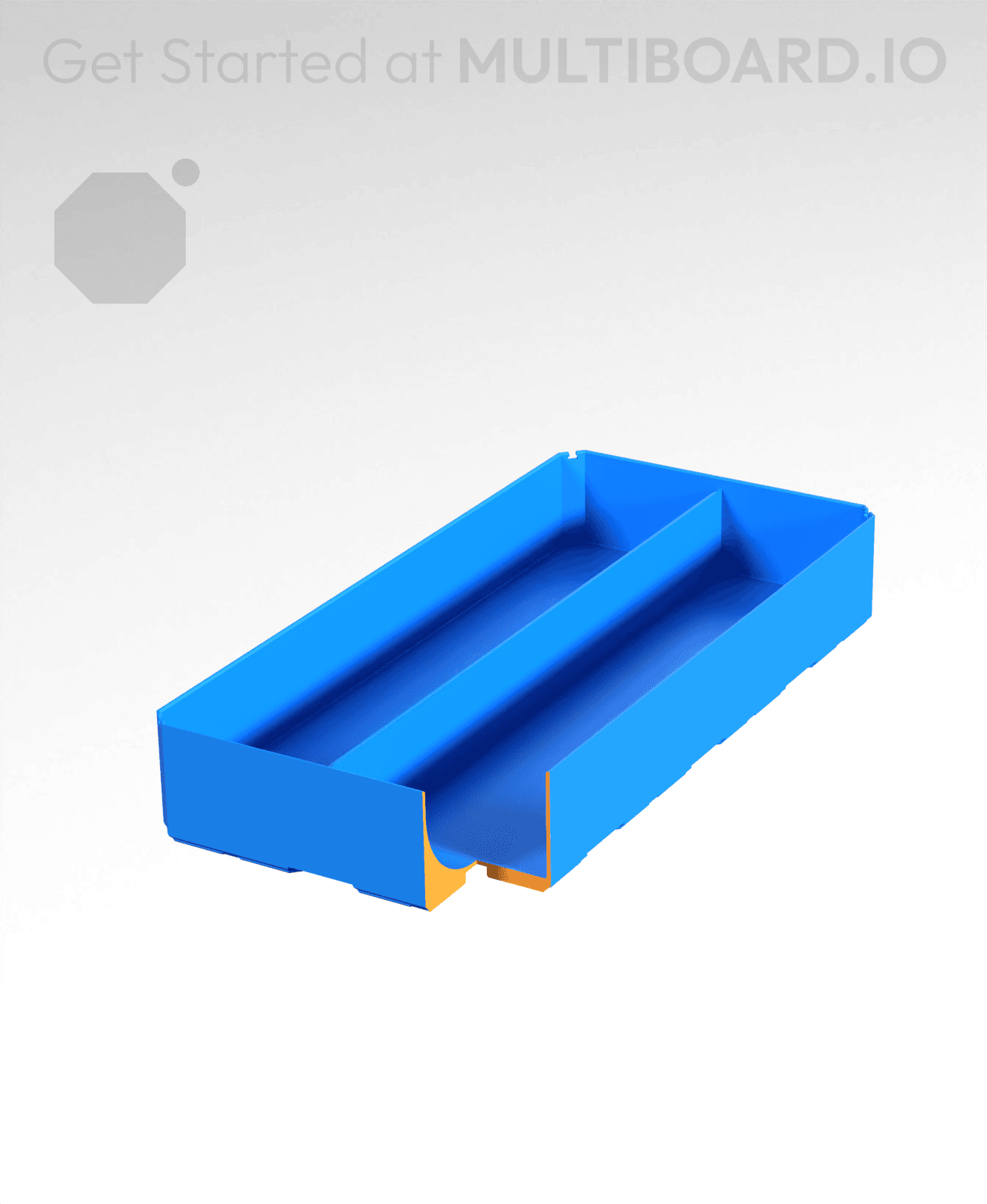 2x4x0.75 - Curved - Divided Bin - Multibin Insert 3d model