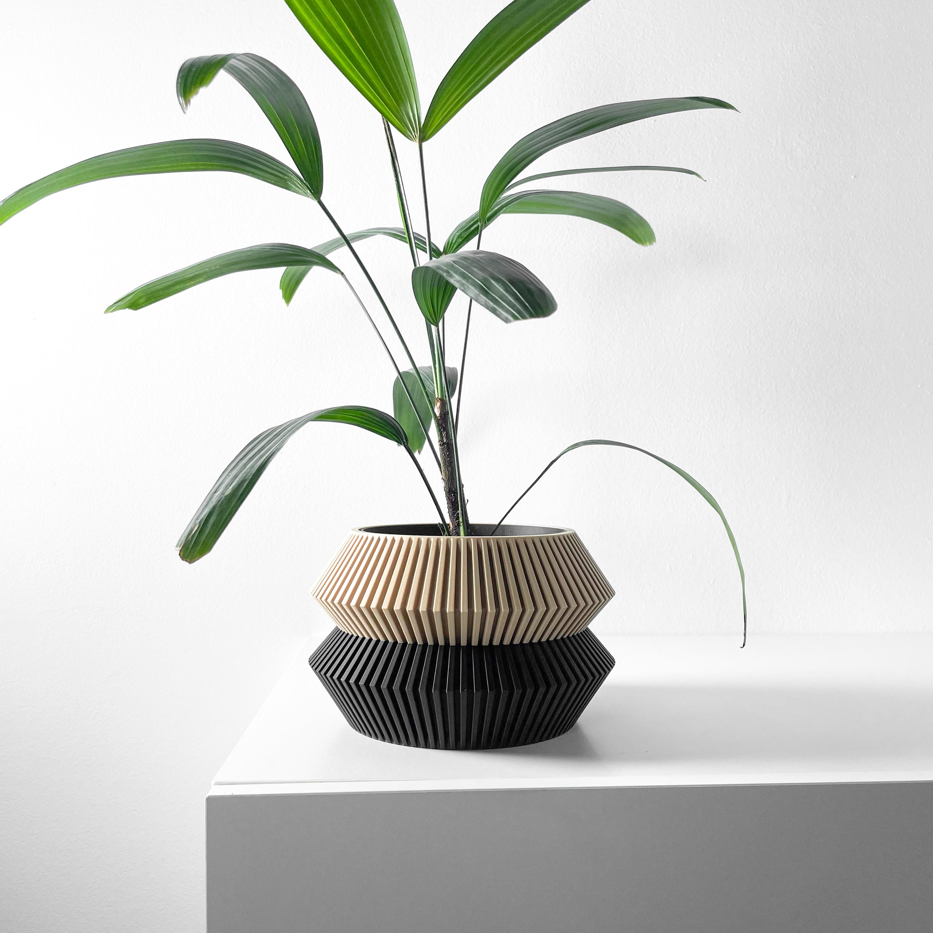The Wenra Planter Pot with Drainage Tray & Stand Included | Modern and Unique Home Decor 3d model