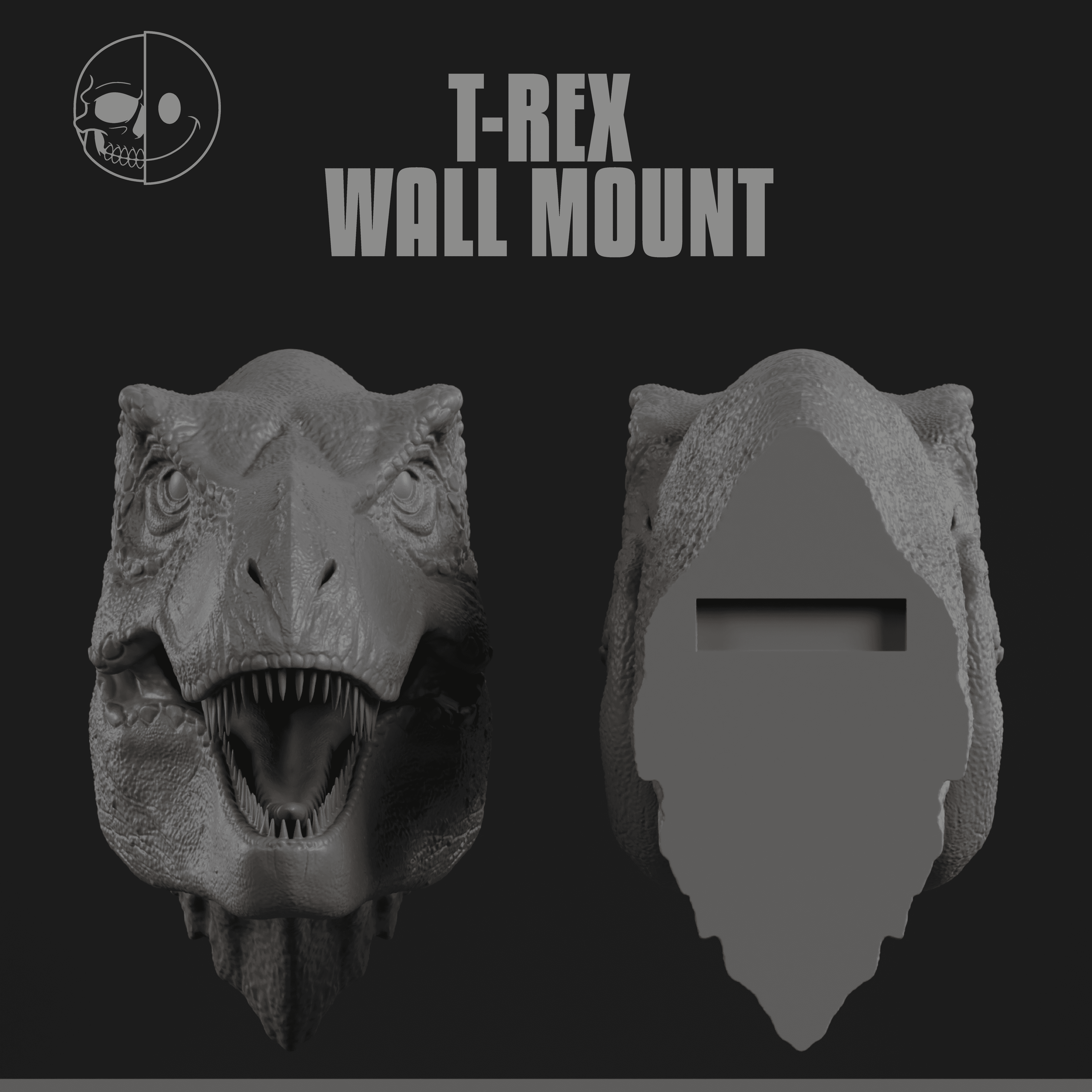DEADNICE - T Rex WALL MOUNT.stl 3d model