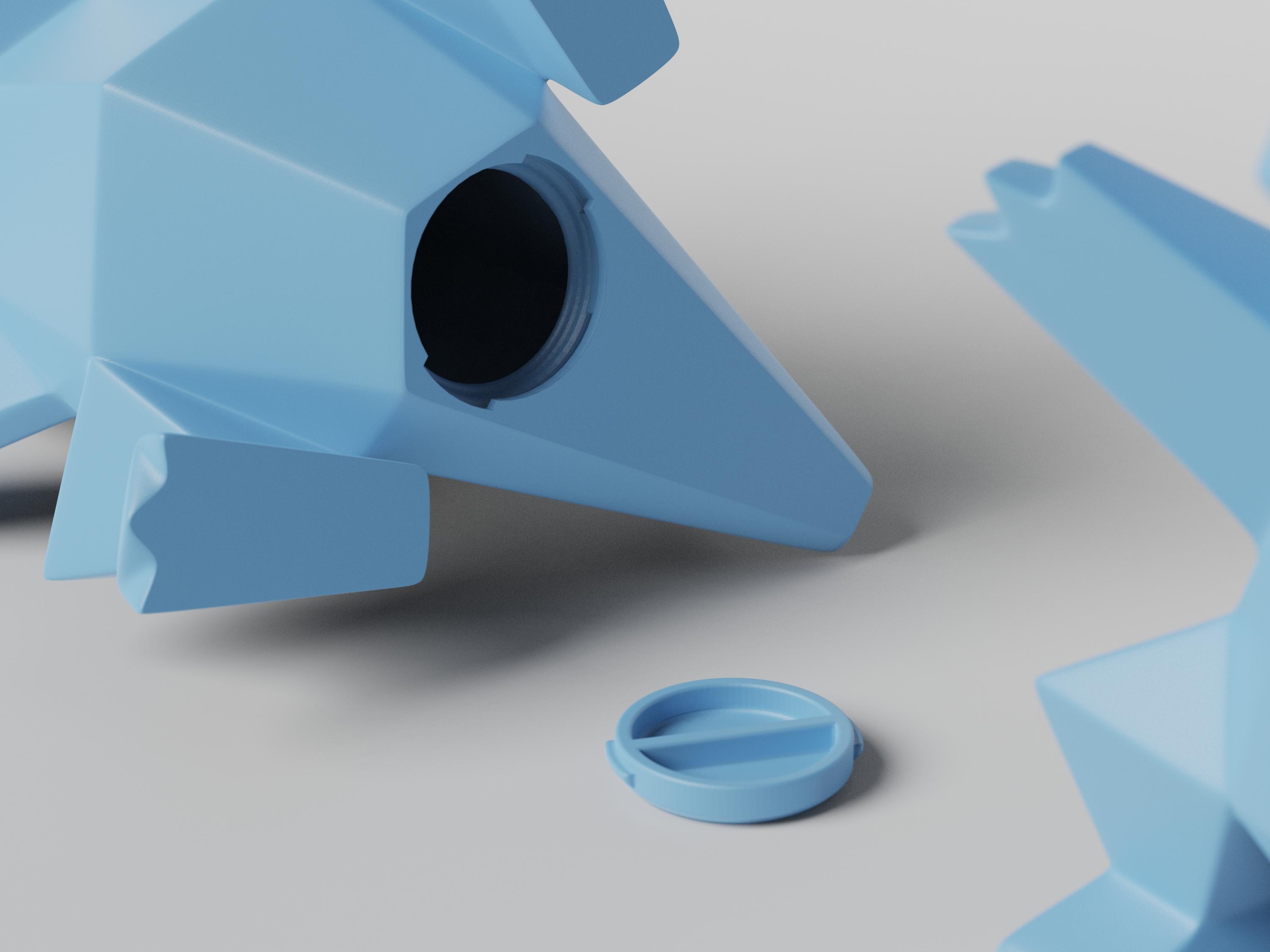 Low-poly Totodile - Piggy Bank 3d model